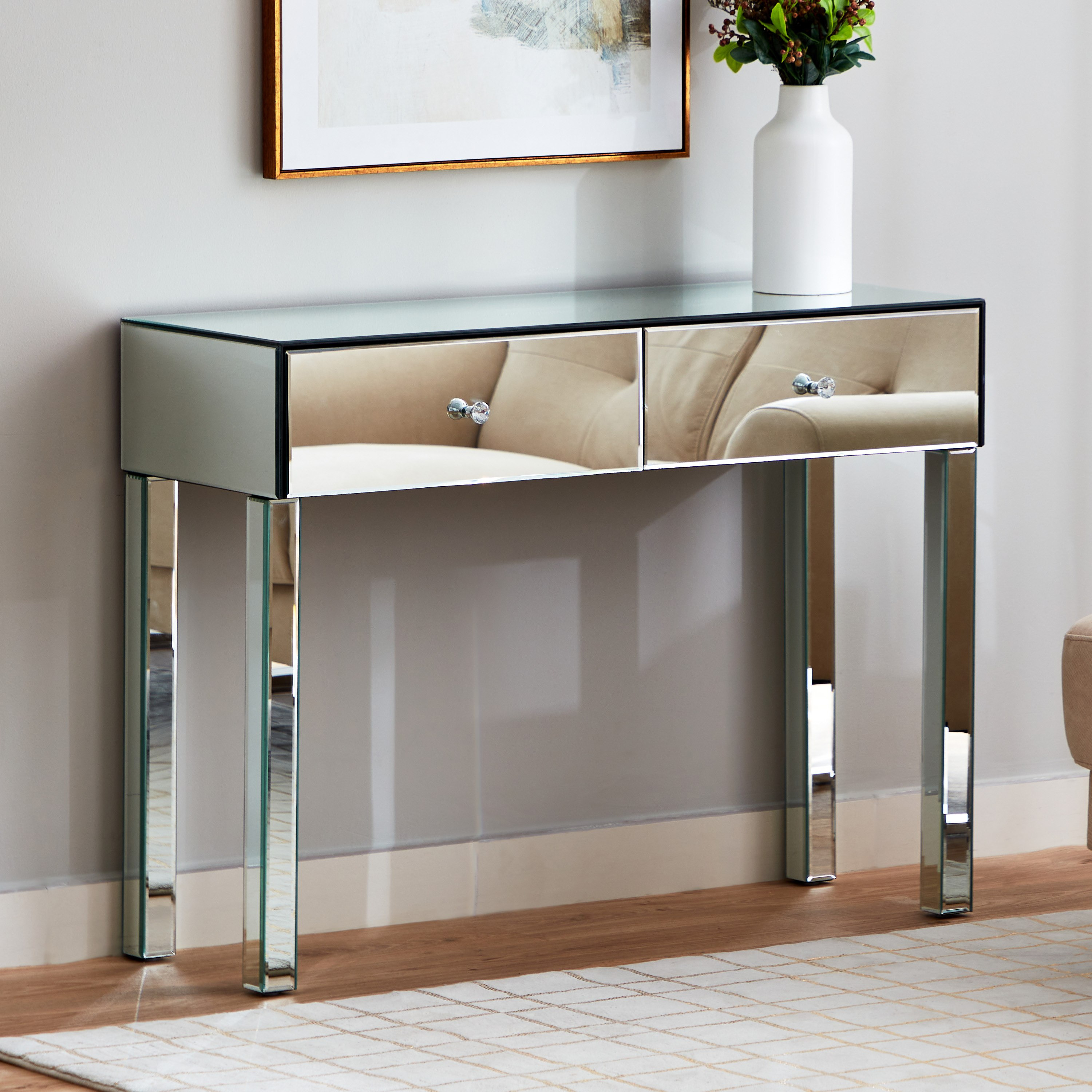 Taylor 2-Drawer Glass Console Table-hbxfurniture-tablesandstands-consoletables-image-1