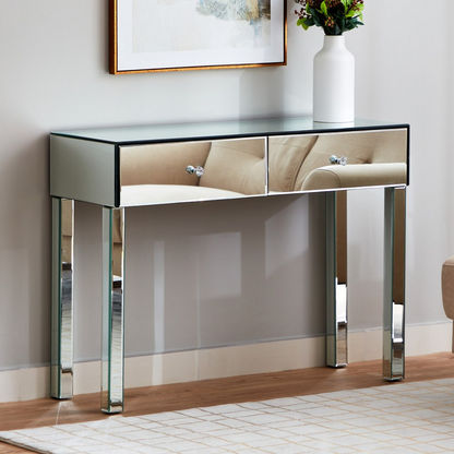 Taylor 2-Drawer Glass Console Table