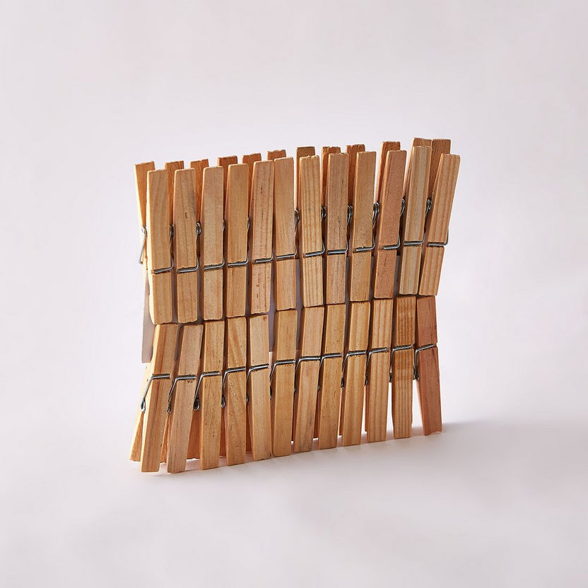 Alina Wooden Clothes Peg - Set of 24-Clothes Drying Racks-image-3