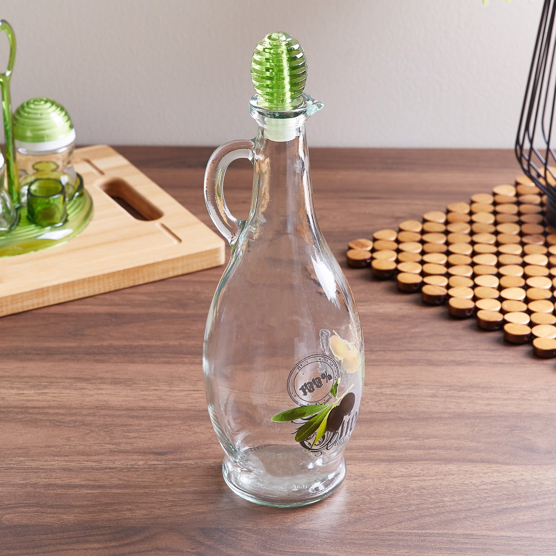 قارورة حفظ الزيت بطبعات زيتون - 750 مل-hbxhomeware-hbxkitchen-image-1