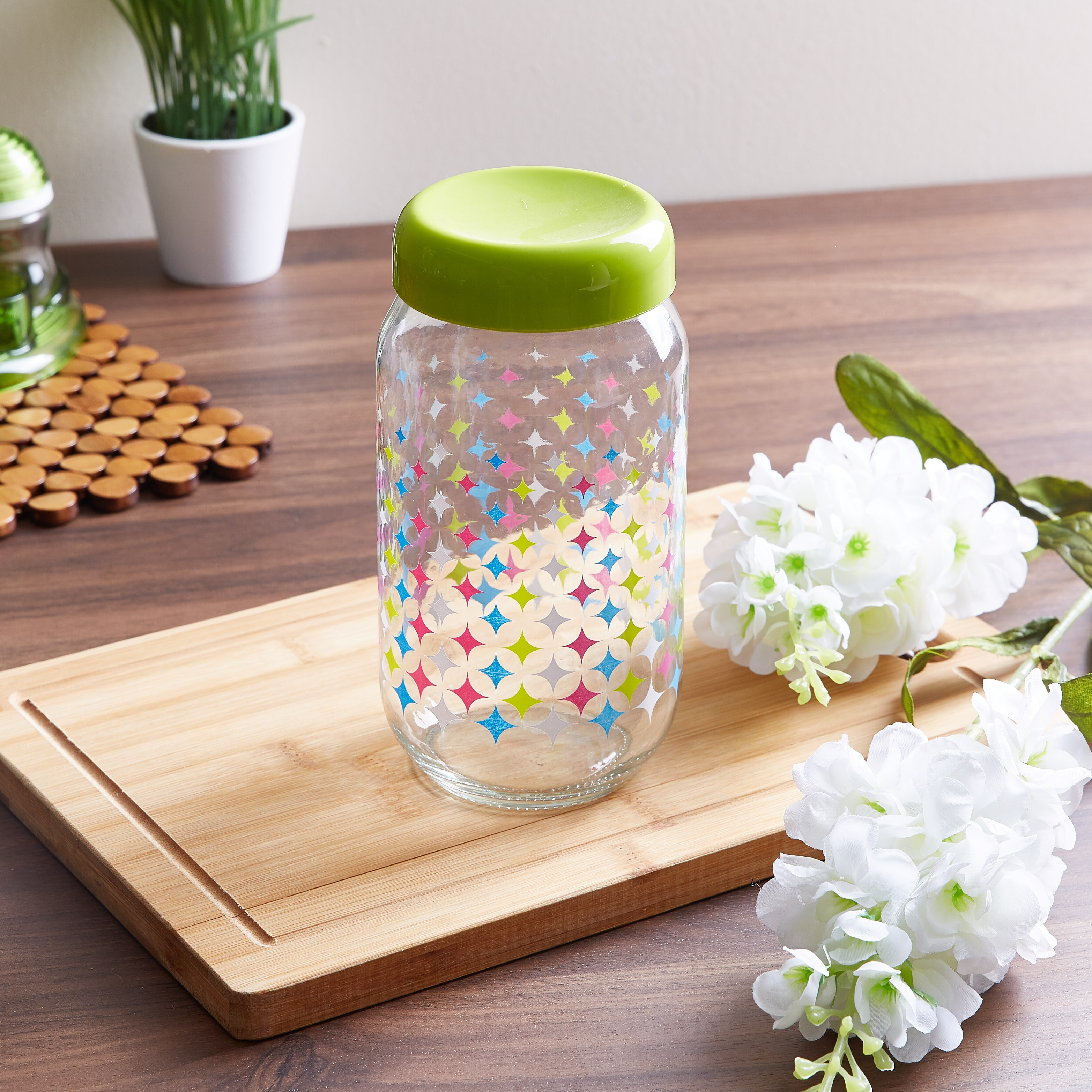 Linea Decorated Jar - 1 L-hbxhomeware-hbxkitchen-image-1