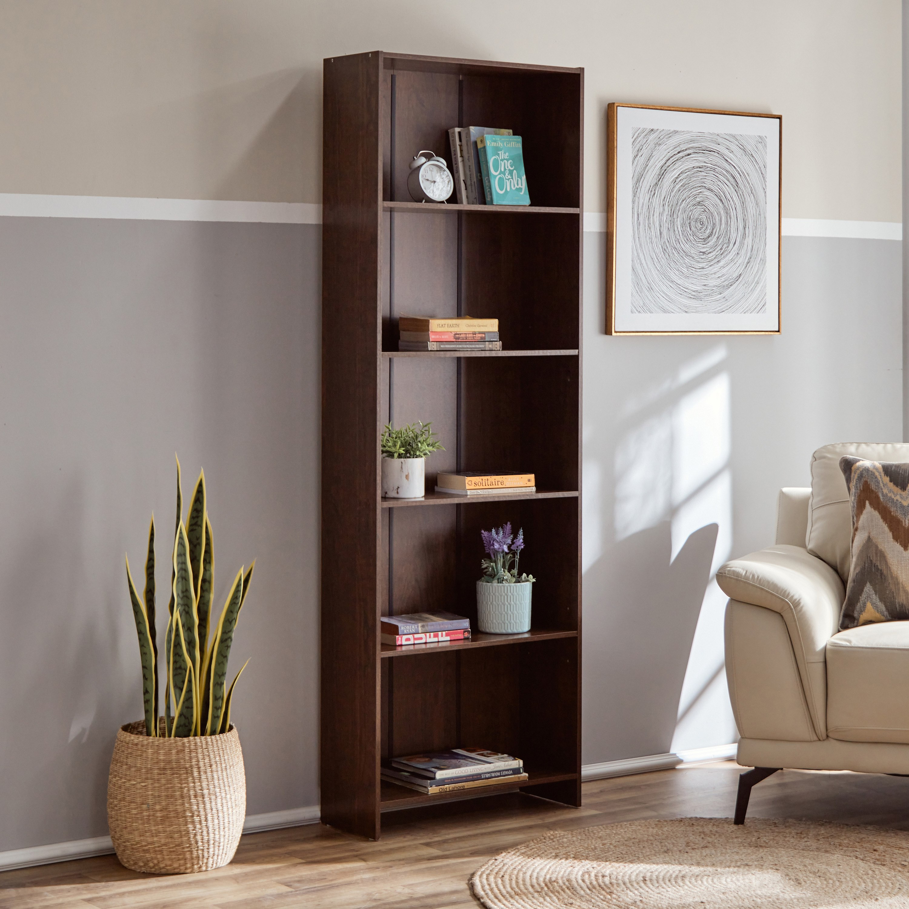 خزانة كتب بـ5 أرفف من أجاتا-hbxfurniture-office-bookcases-image-1