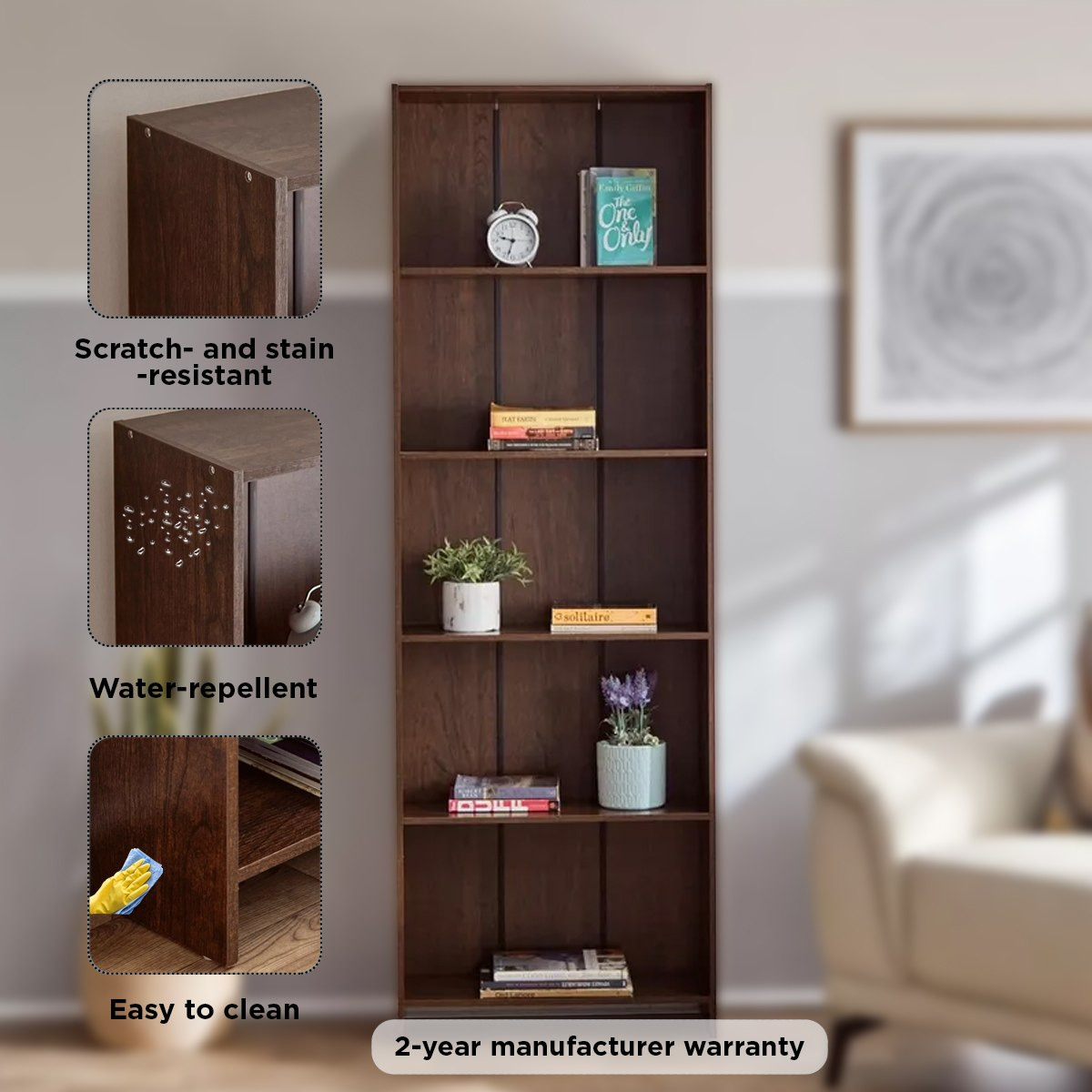 خزانة كتب بـ5 أرفف من أجاتا-hbxfurniture-office-bookcases-image-11