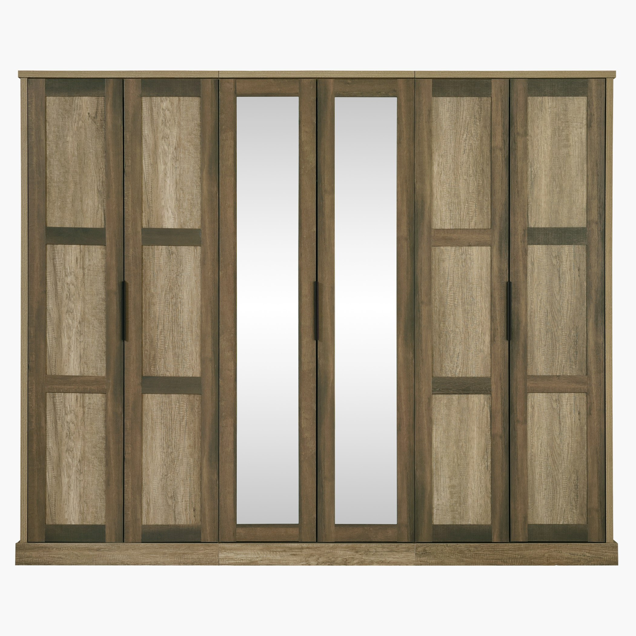 خزانة ملابس خيزران بـ6 أبواب ومرآتين-hbxfurniture-wardrobes-image-2