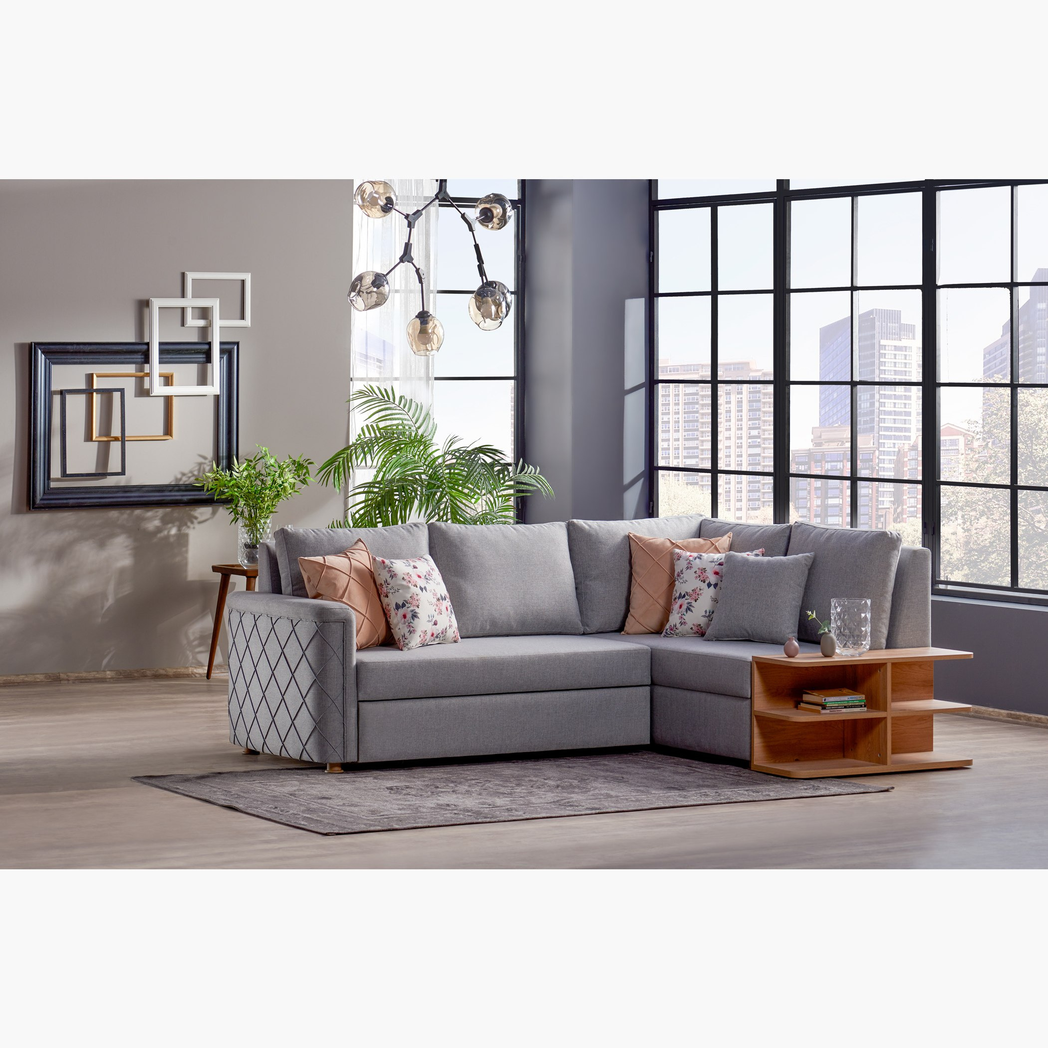 كنبة سرير قماشيّة ركنيّة يمين بوحدة تخزين و5 وسائد من هيلاري-hbxfurniture-livingroom-sofasandsofasets-image-3