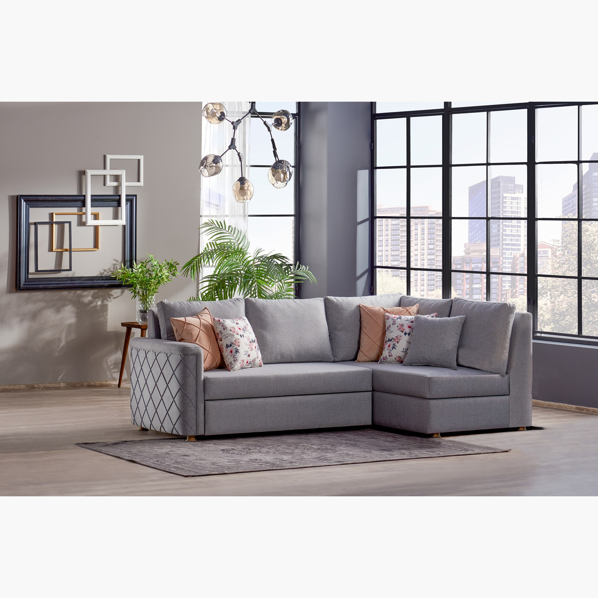 كنبة سرير قماشيّة ركنيّة يمين بوحدة تخزين و5 وسائد من هيلاري-hbxfurniture-livingroom-sofasandsofasets-image-2