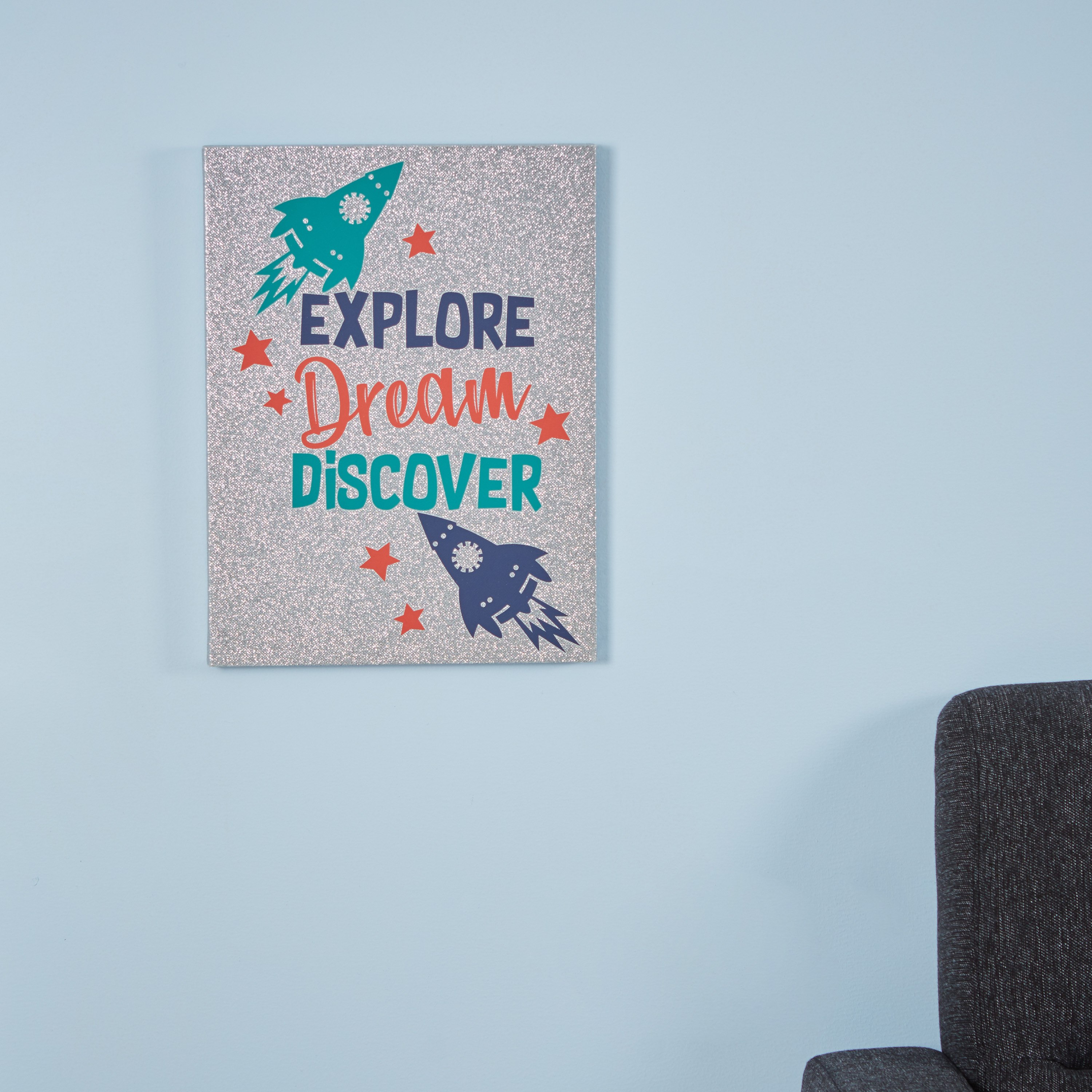 Explore Dream Discover Printed Canvas with Glitter-hbxhomeware-hbxkidsandyouth-image-1