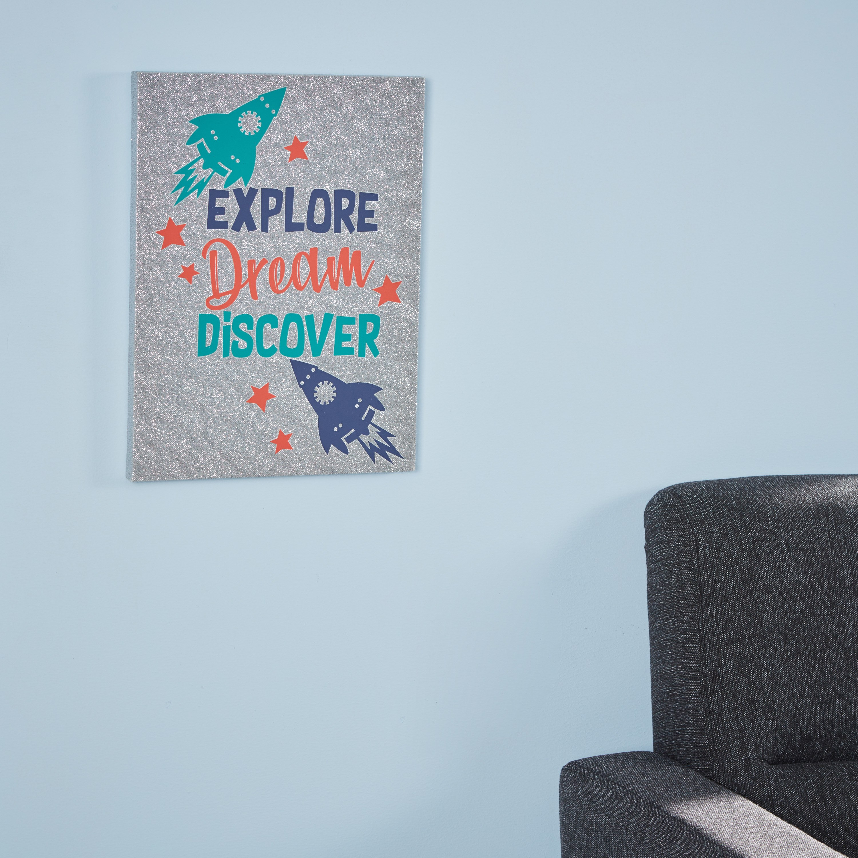 Explore Dream Discover Printed Canvas with Glitter-hbxhomeware-hbxkidsandyouth-image-2