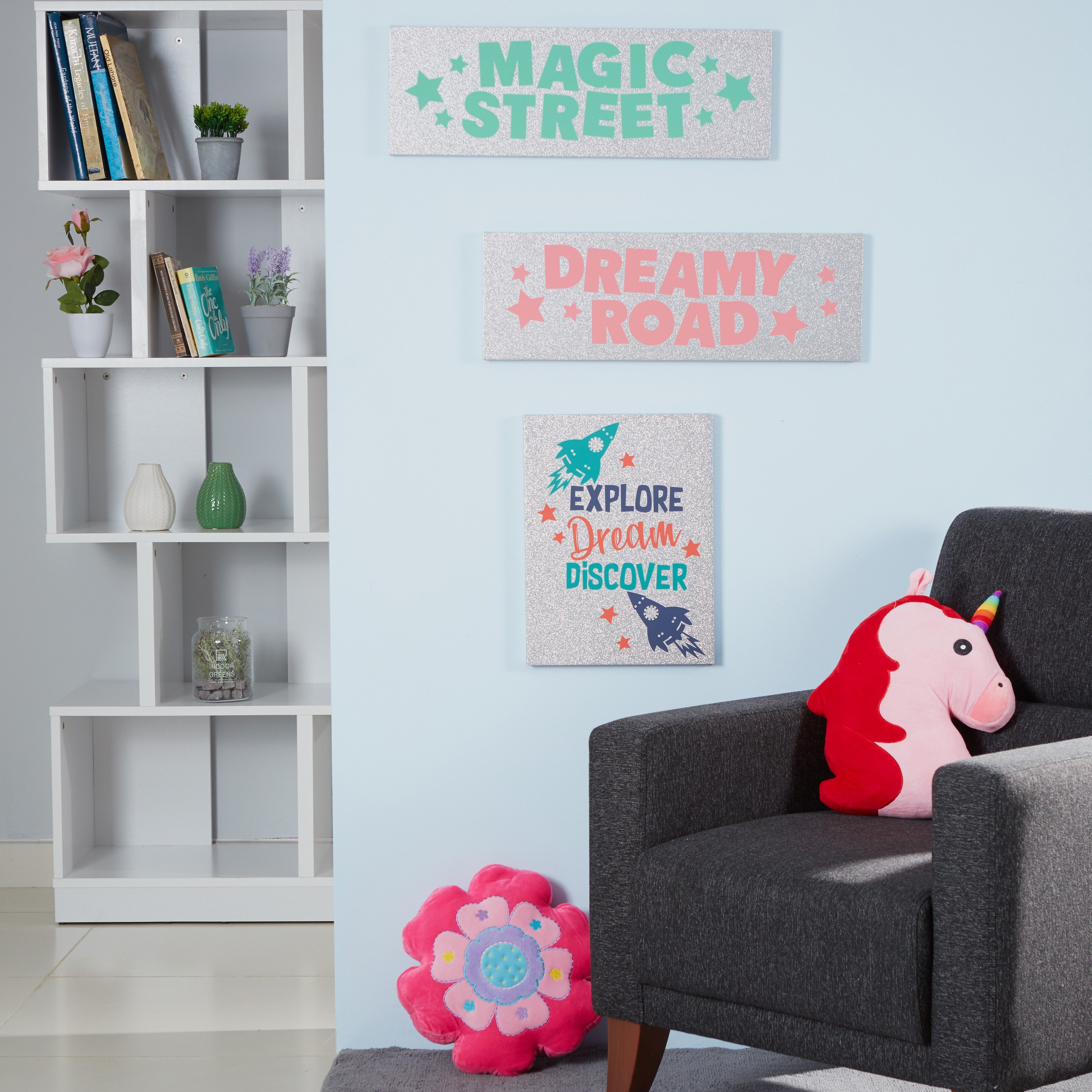 Explore Dream Discover Printed Canvas with Glitter-hbxhomeware-hbxkidsandyouth-image-4