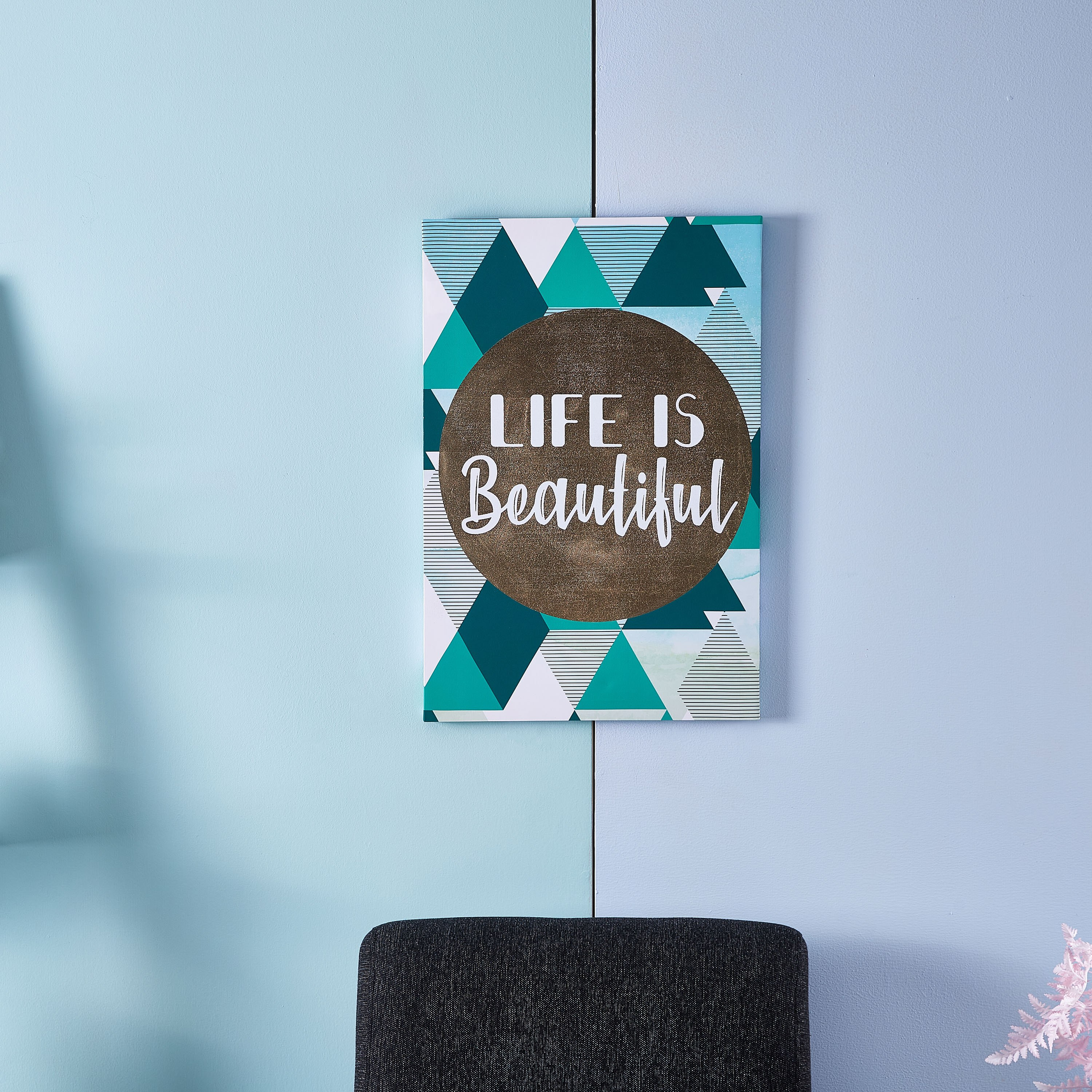 لوحة كانفاس بطبعات لايف إيز بيوتيفيل بزينة جولد فويل-hbxhomeware-hbxkidsandyouth-image-1