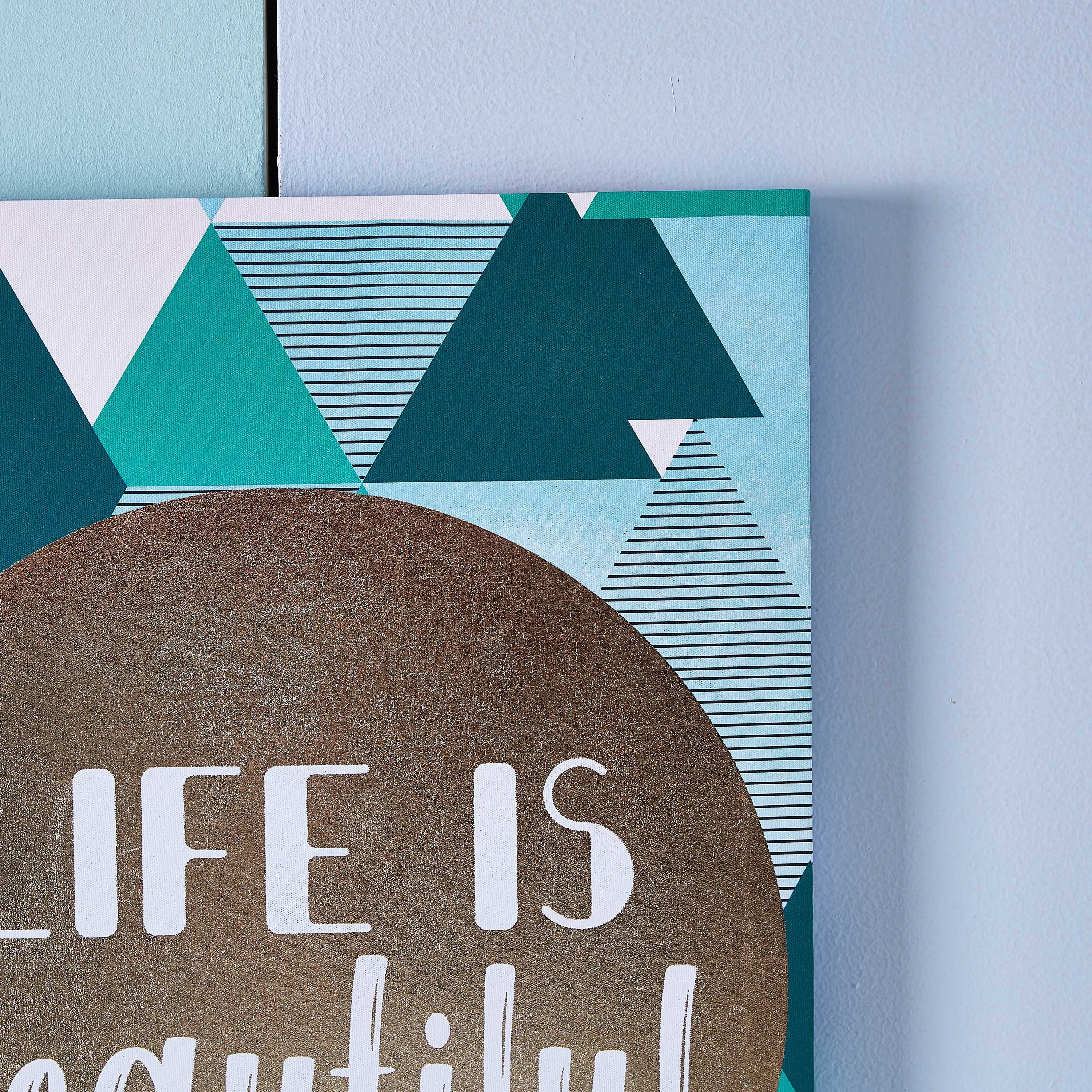 لوحة كانفاس بطبعات لايف إيز بيوتيفيل بزينة جولد فويل-hbxhomeware-hbxkidsandyouth-image-3