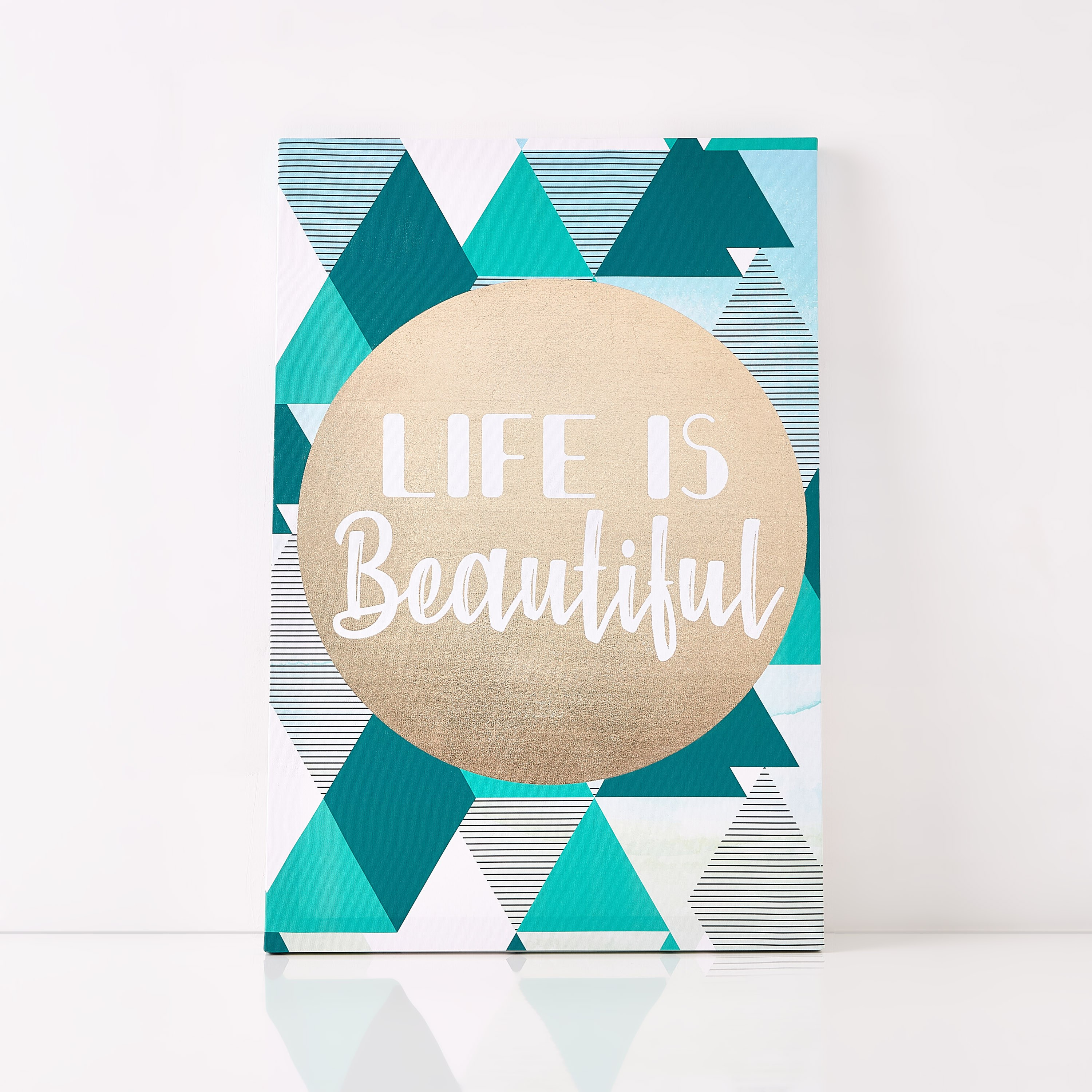 لوحة كانفاس بطبعات لايف إيز بيوتيفيل بزينة جولد فويل-hbxhomeware-hbxkidsandyouth-image-5