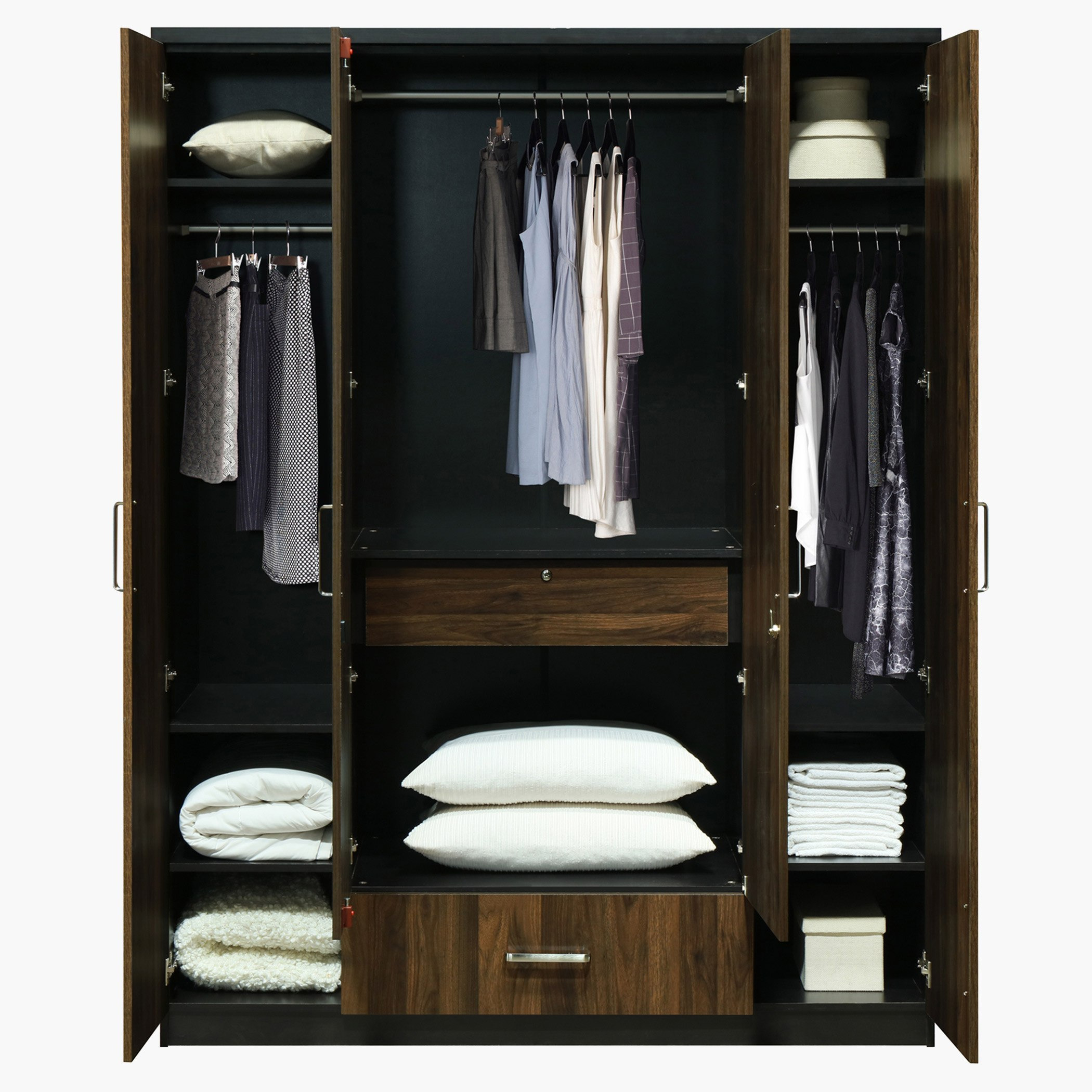 خزانة ملابس ممع مرآة -4 أبواب ودرج من بريسبان-hbxfurniture-wardrobes-image-3