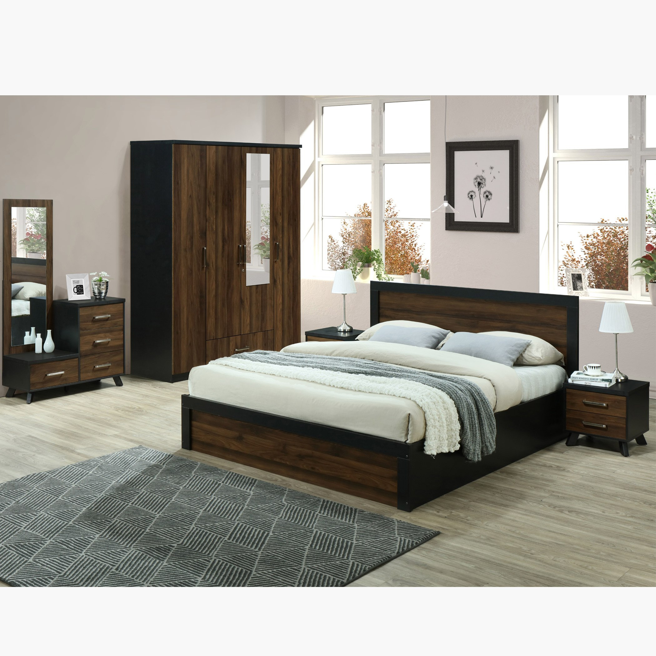 Brisbane 2-Drawer and 1-Door Dresser with Mirror-hbxfurniture-bedroom-dressersandmirrors-image-6