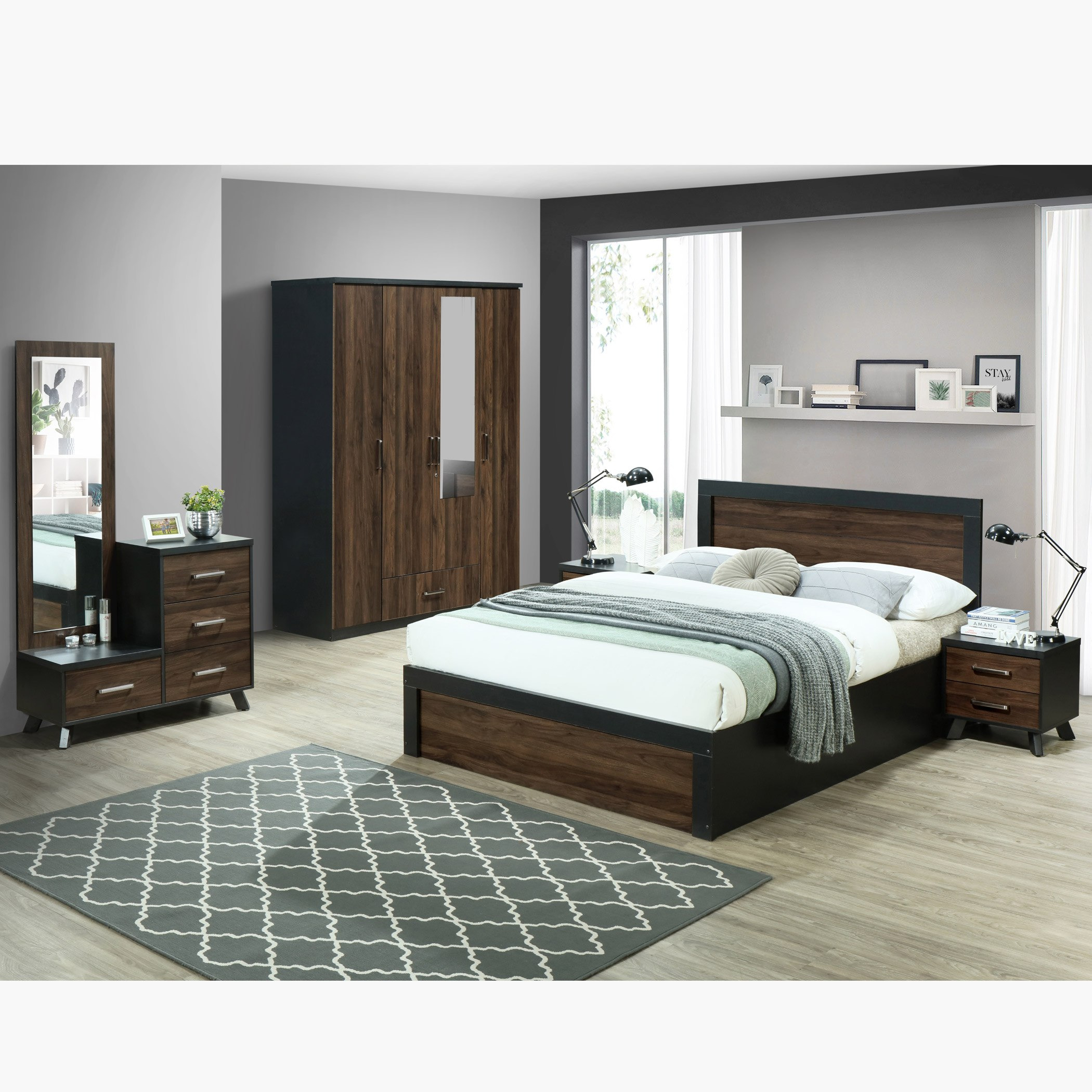 Brisbane 2-Drawer and 1-Door Dresser with Mirror-hbxfurniture-bedroom-dressersandmirrors-image-7