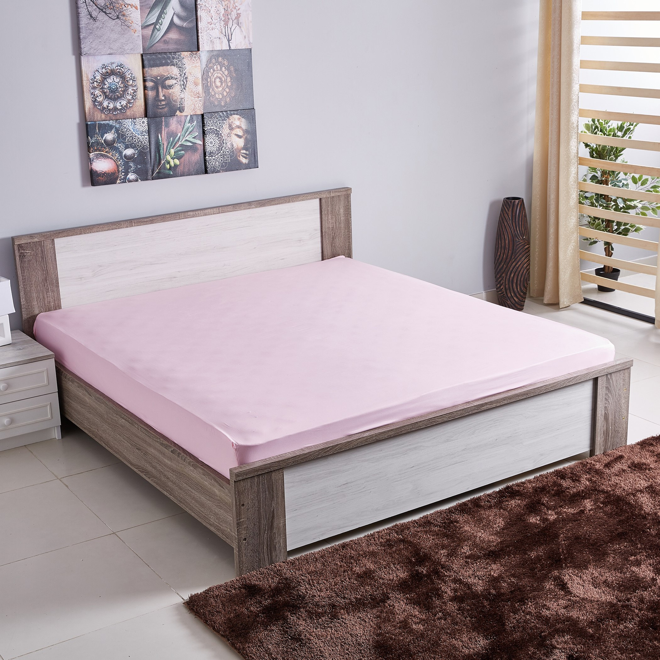 شرشف مطّاطي كينج من بيلا - 180x200 سم-hbxhomeware-bedding-fittedsheets-image-1