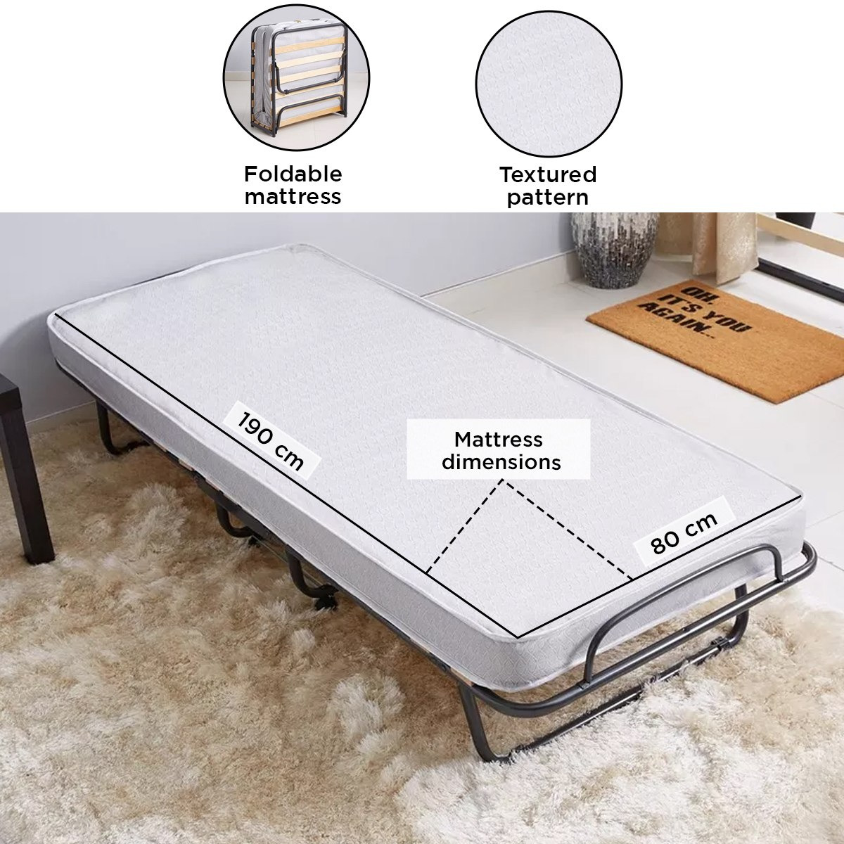 Movo Sandler Folding Guest Bed with Mattress - 80x190 cm-hbxbedroom-bedsandbedsets-daybeds-image-6