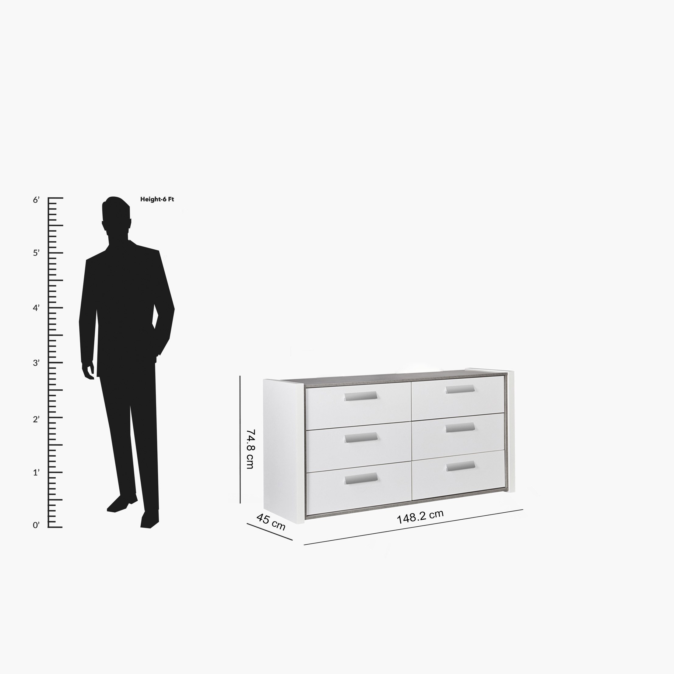 طاولة تزيين كبيرة 6 أدراج دون مرآة - سافانا من موڤو -hbxfurniture-bedroom-dressersandmirrors-image-10