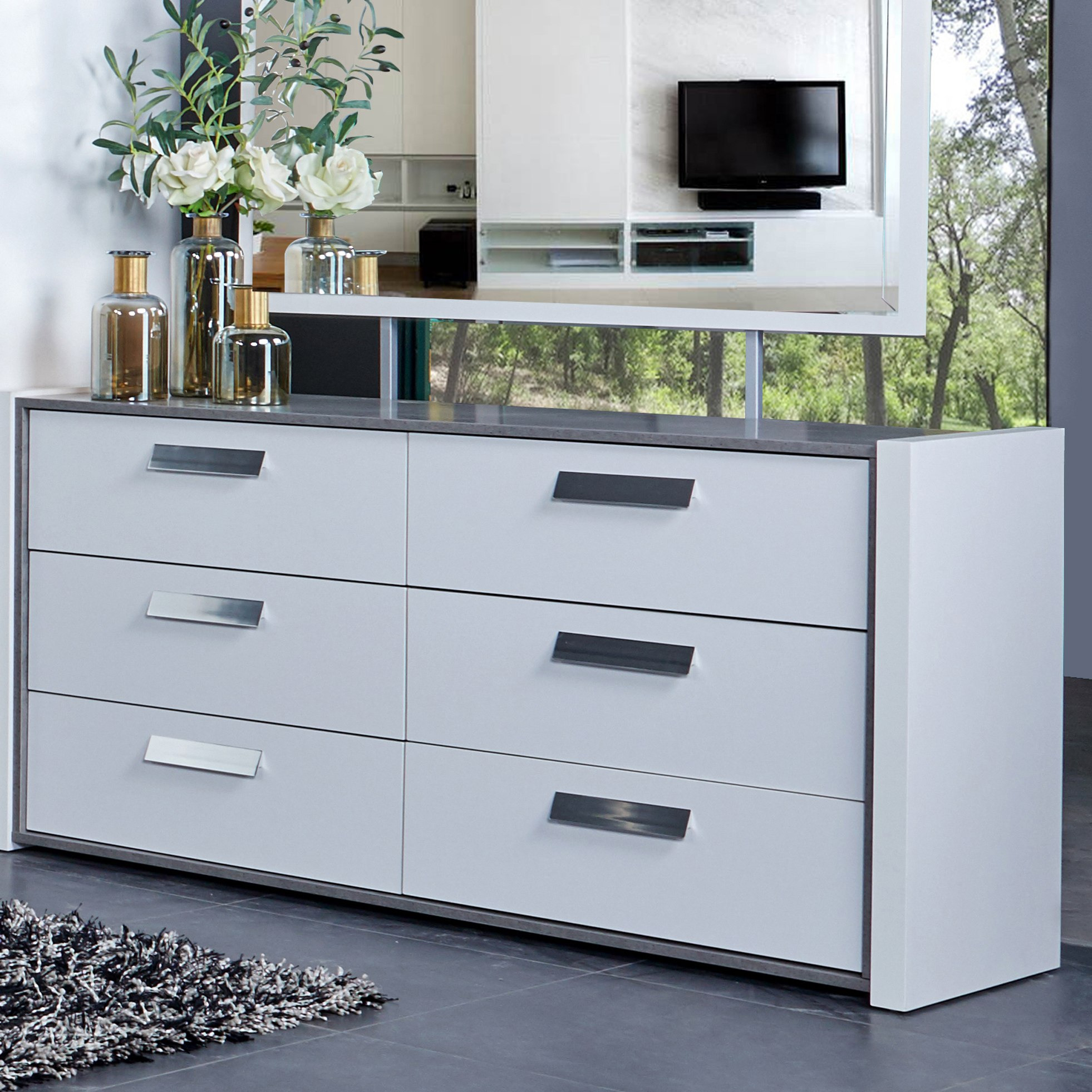 طاولة تزيين كبيرة 6 أدراج دون مرآة - سافانا من موڤو -hbxfurniture-bedroom-dressersandmirrors-image-2