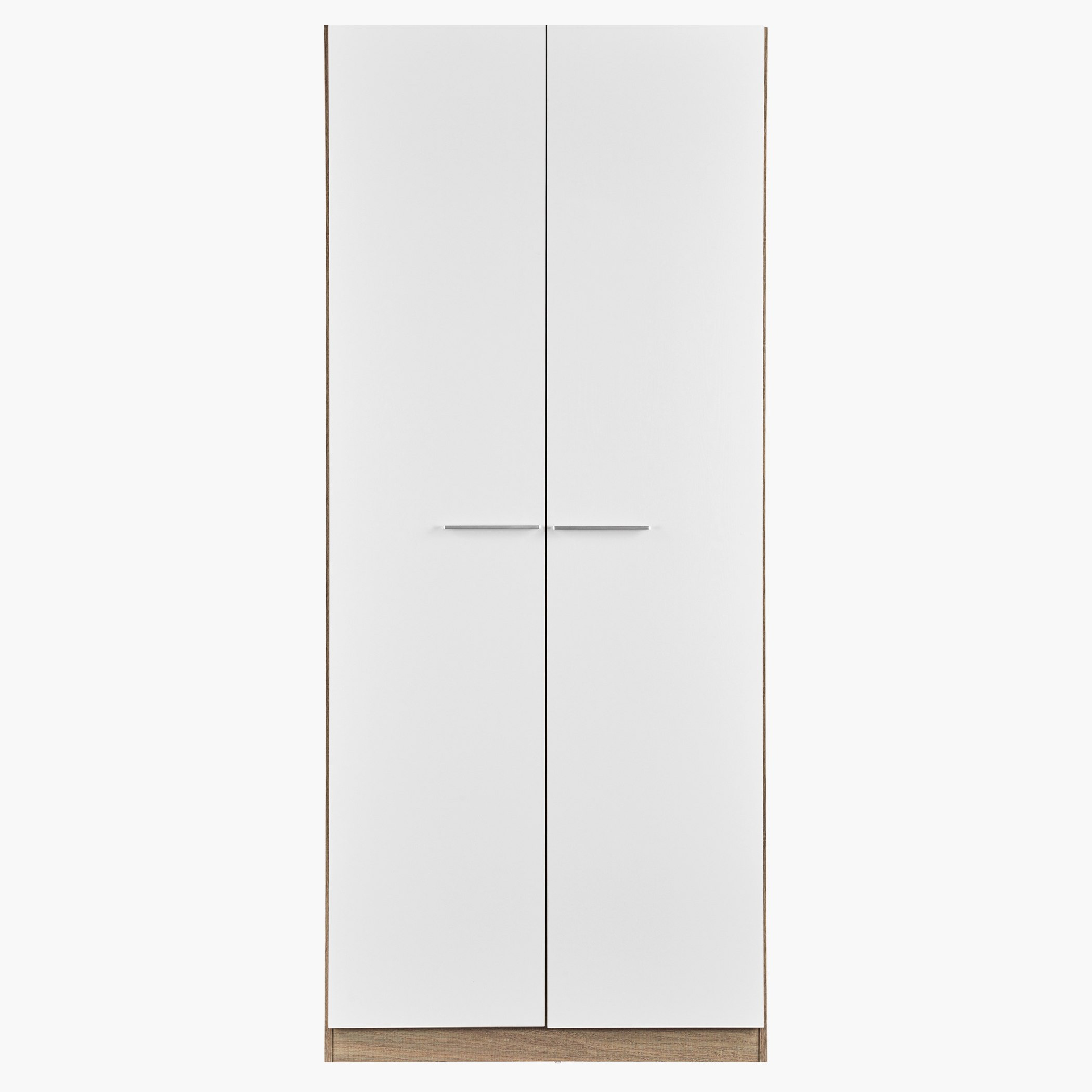 Evie matt & high gloss deals white oak effect double wardrobe