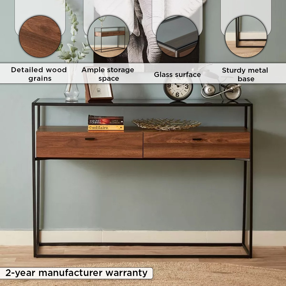 Ruby Console Table with Glass Top-hbxfurniture-tablesandstands-consoletables-image-4