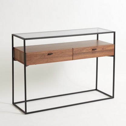 Ruby Console Table with Glass Top
