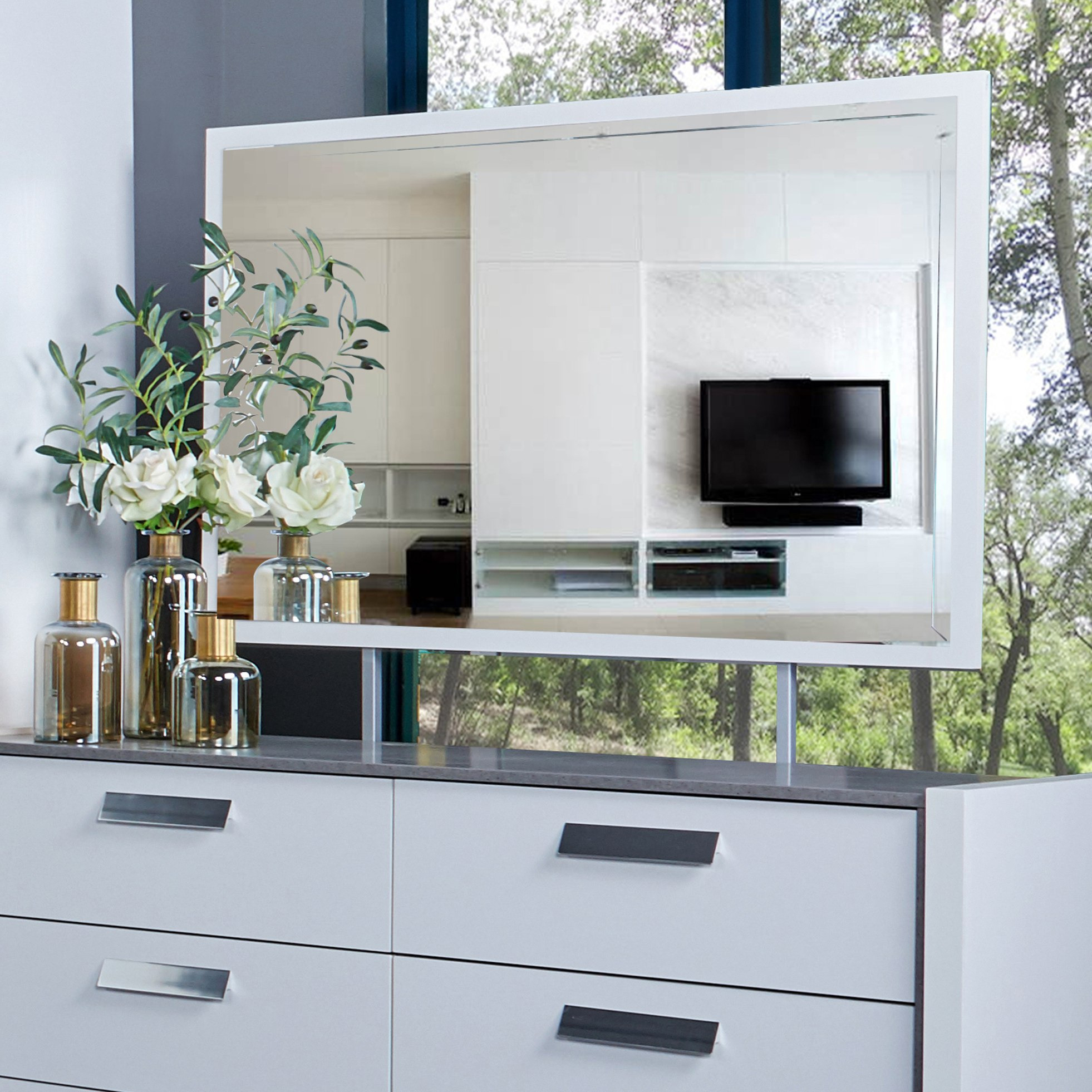 مرآة بدون طاولة تزيين من سيمينتينو- 112x75x16 سم-hbxfurniture-bedroom-dressersandmirrors-image-2