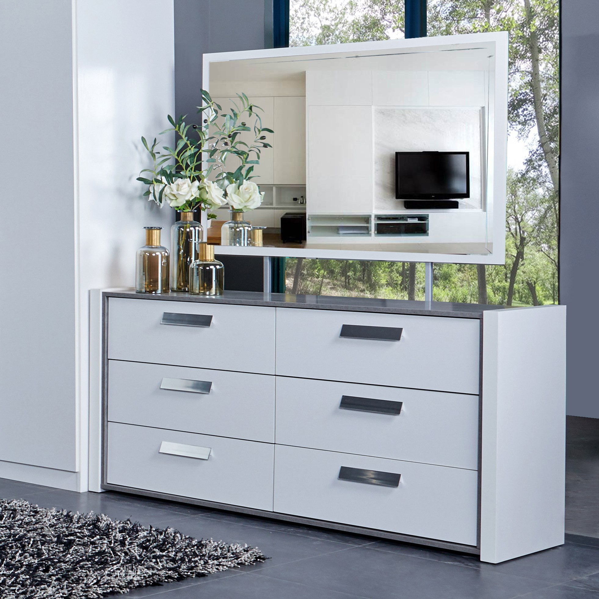 مرآة بدون طاولة تزيين من سيمينتينو- 112x75x16 سم-hbxfurniture-bedroom-dressersandmirrors-image-6