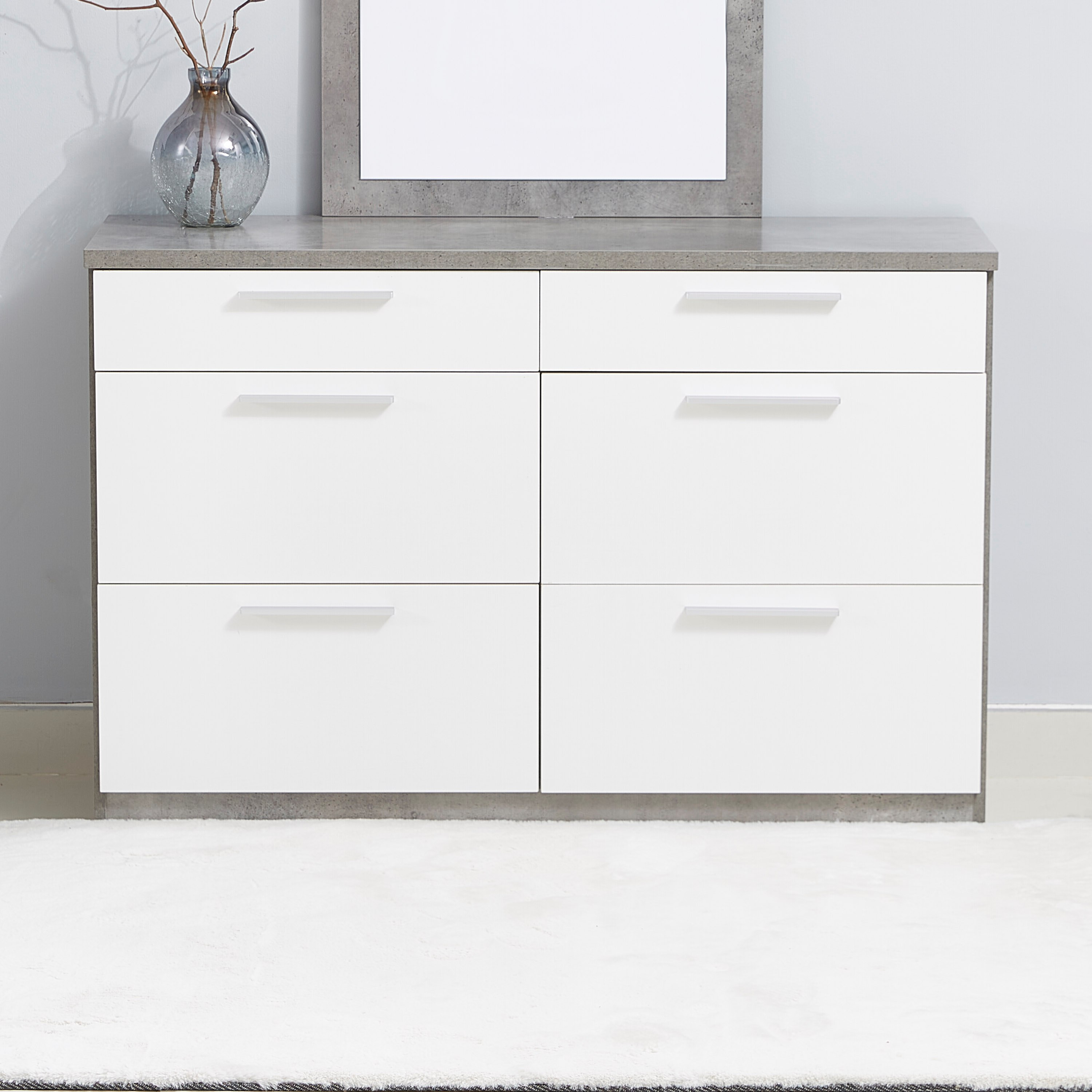 طاولة تزيين كبيرة 6 أدراج دون مرآة - أيرلندا من موڤو -hbxfurniture-bedroom-dressersandmirrors-image-1