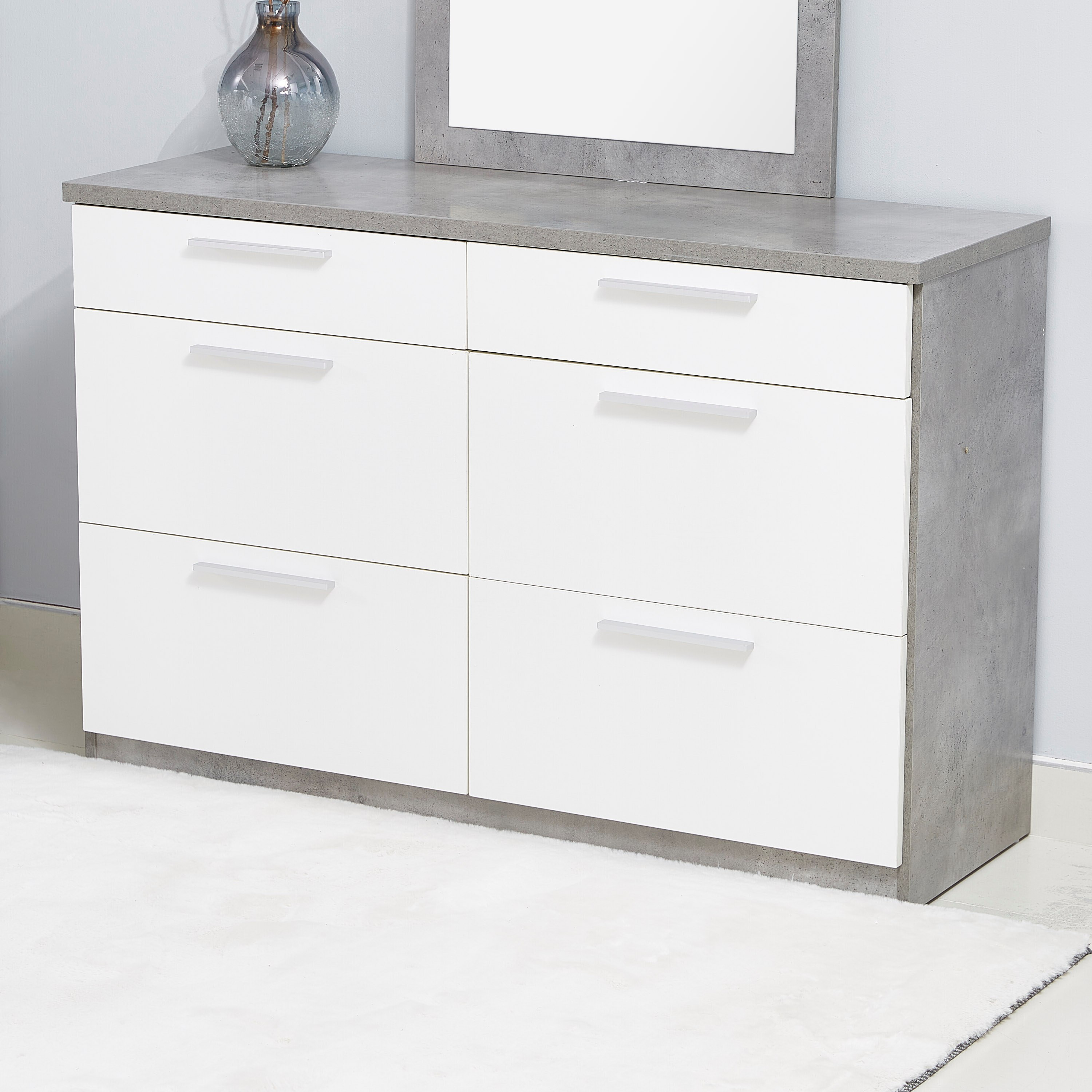 طاولة تزيين كبيرة 6 أدراج دون مرآة - أيرلندا من موڤو -hbxfurniture-bedroom-dressersandmirrors-image-2
