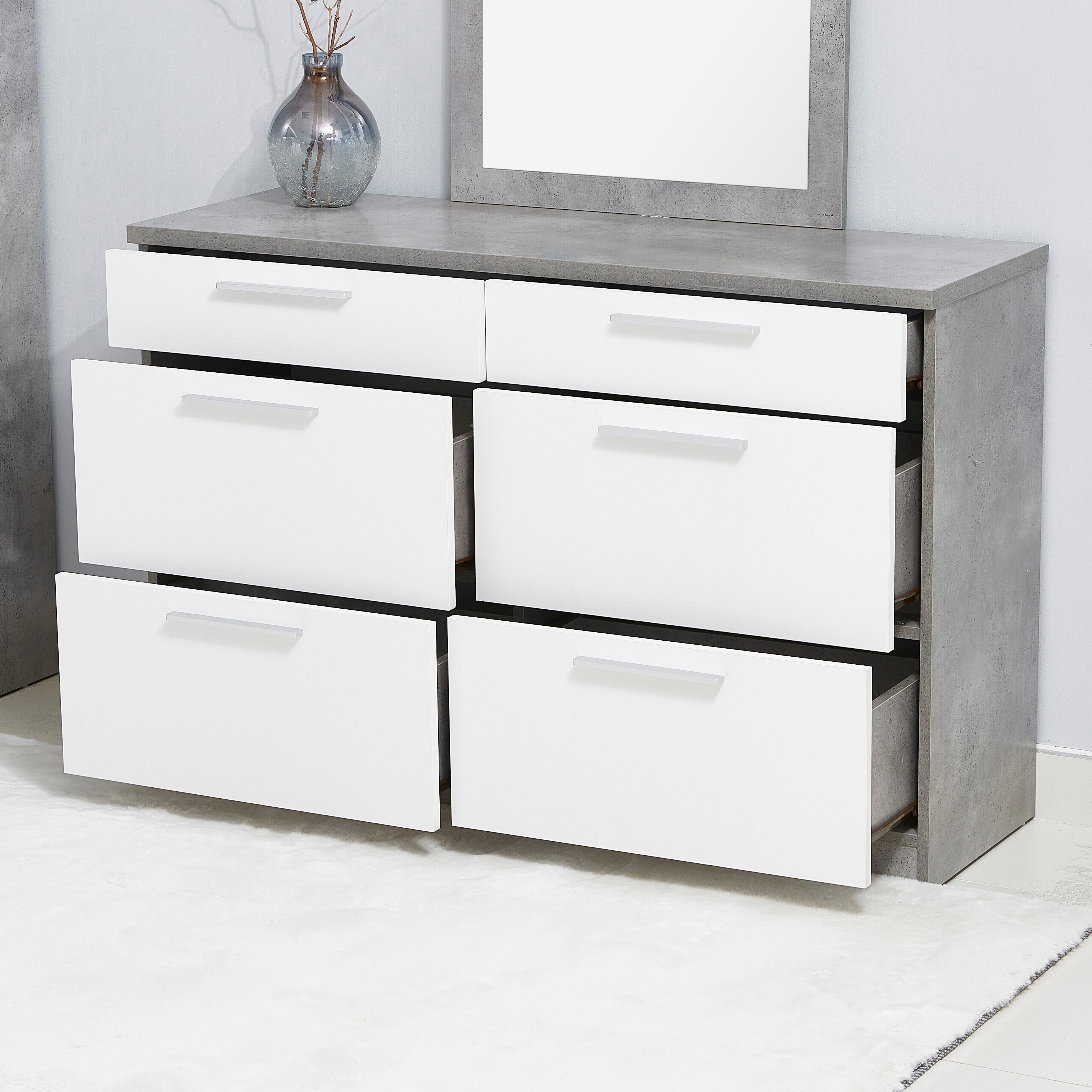 طاولة تزيين كبيرة 6 أدراج دون مرآة - أيرلندا من موڤو -hbxfurniture-bedroom-dressersandmirrors-image-3