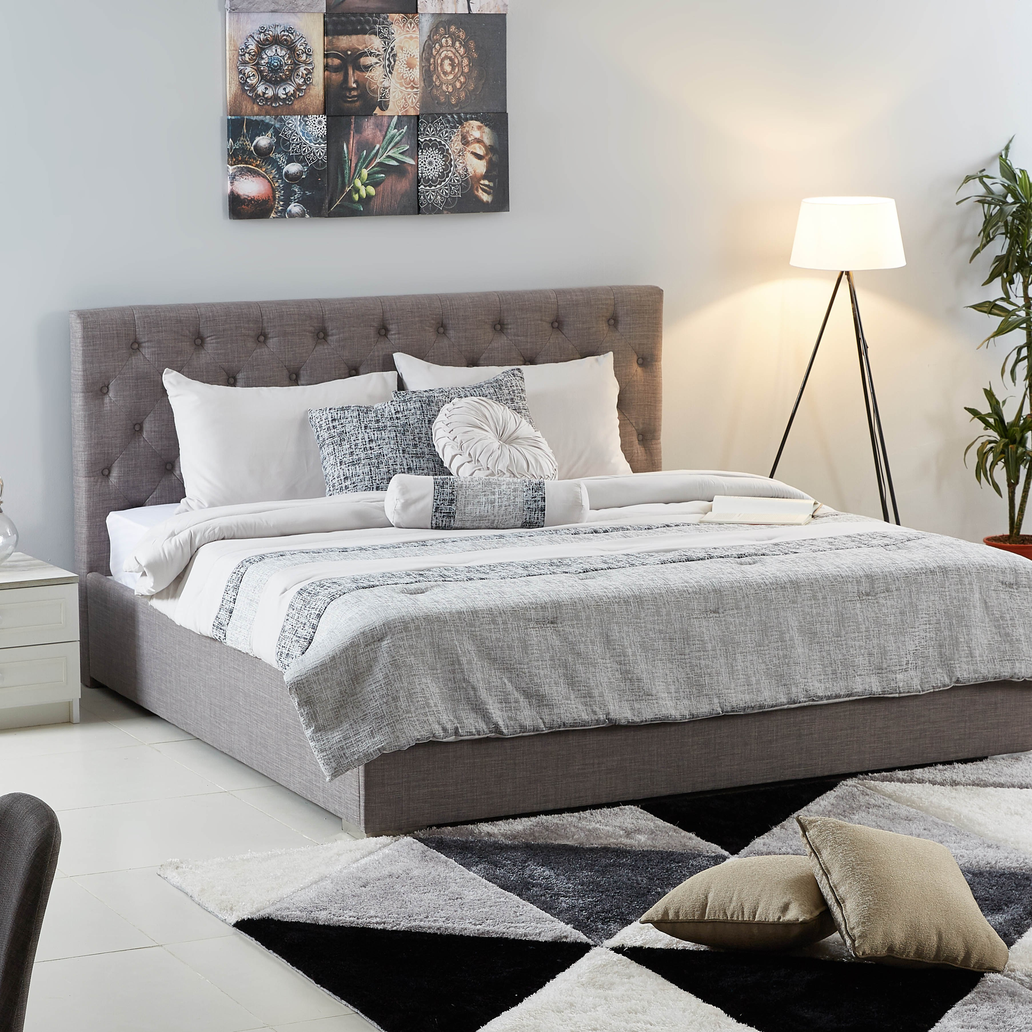 Taylor Ilva King-Sized Headboard without Bed Base - 180x200 cm-hbxfurniture-bedsandbedsets-beds-king-image-4