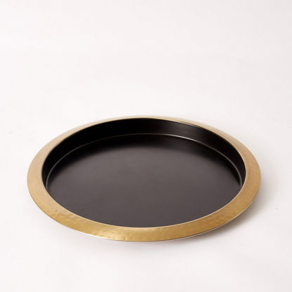 Celebration Stainless Steel Hammered Round Tray - 35 cms