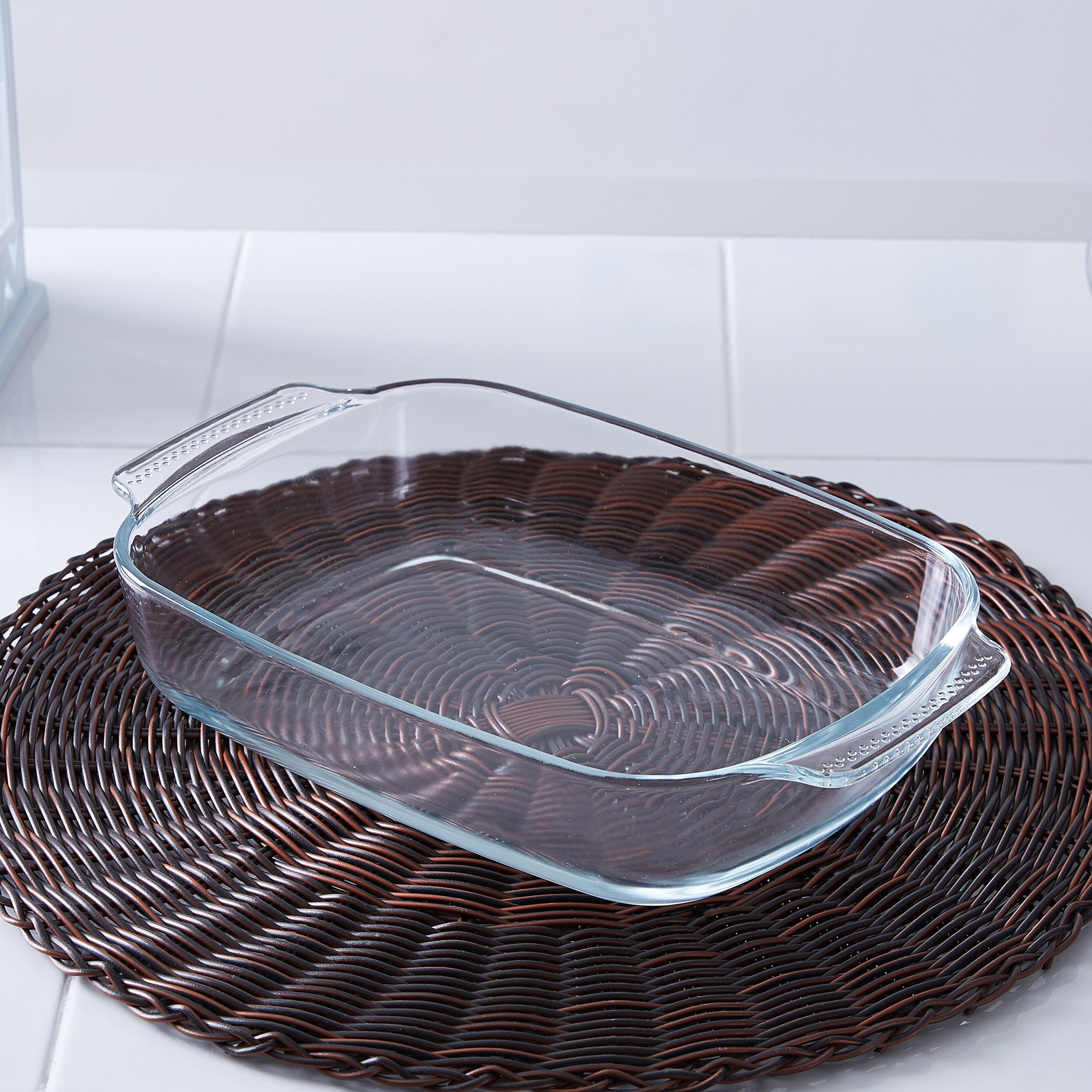 صحن خبز زجاج مستطيل - 2 لتر-hbxkitchen-bakeware-image-1
