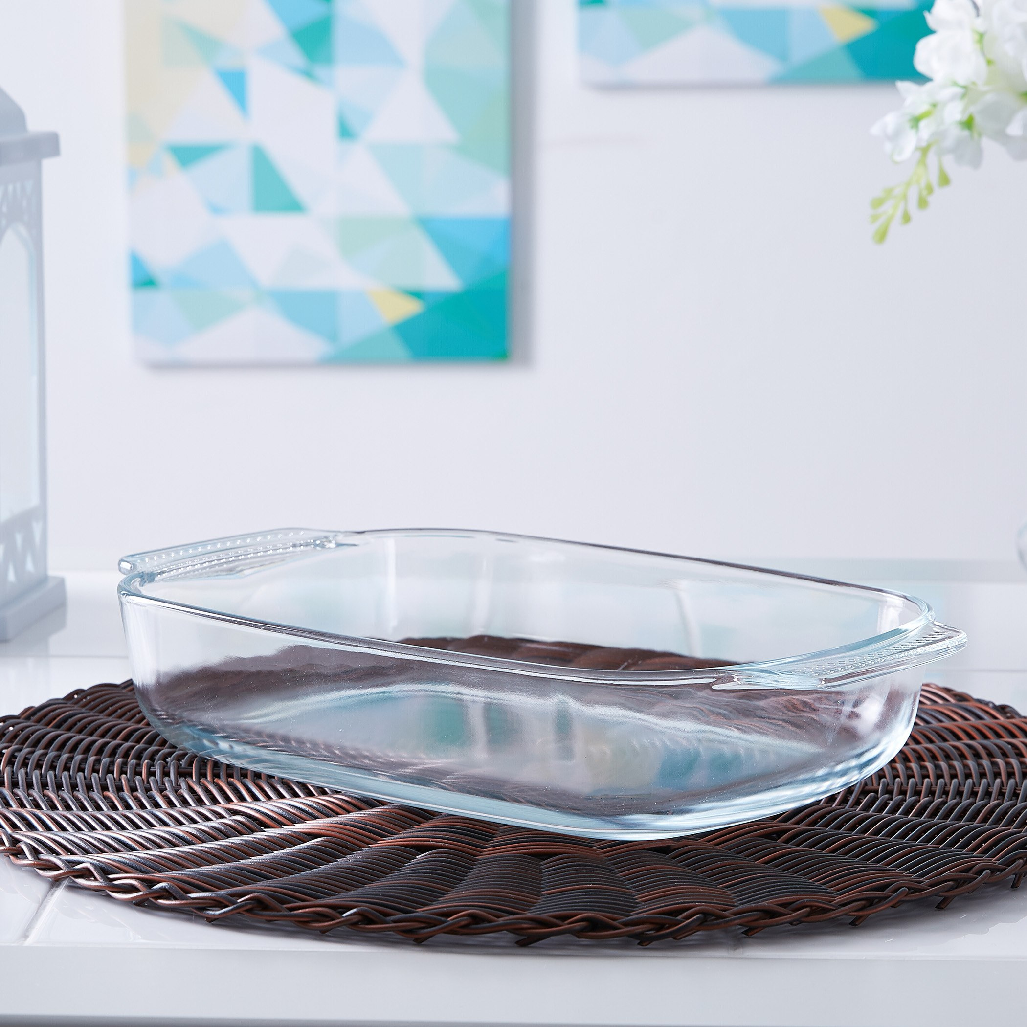 صحن خبز زجاج مستطيل - 2 لتر-hbxkitchen-bakeware-image-2