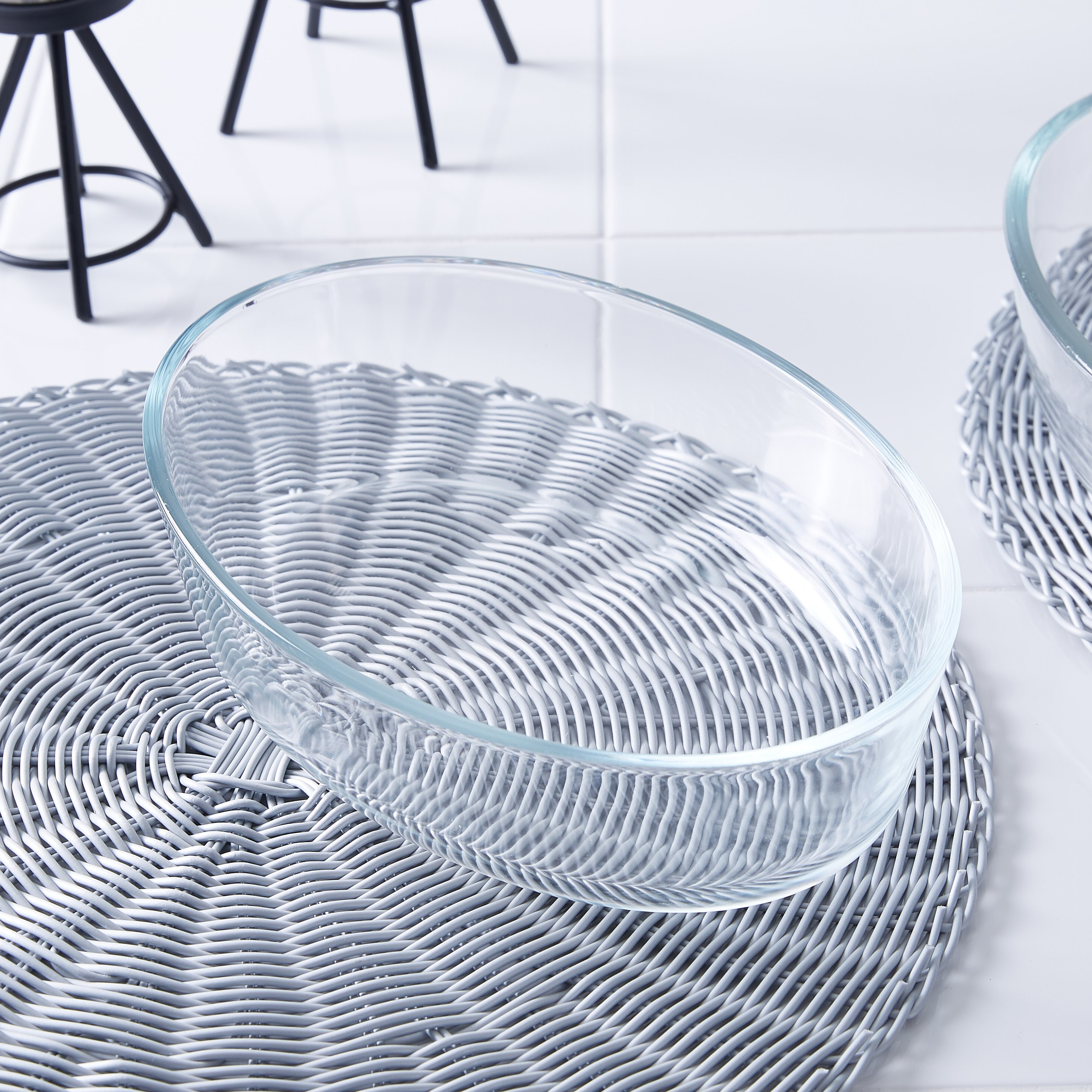 صحن خبز زجاج بيضاوي - 2.4 لتر-hbxkitchen-bakeware-image-1