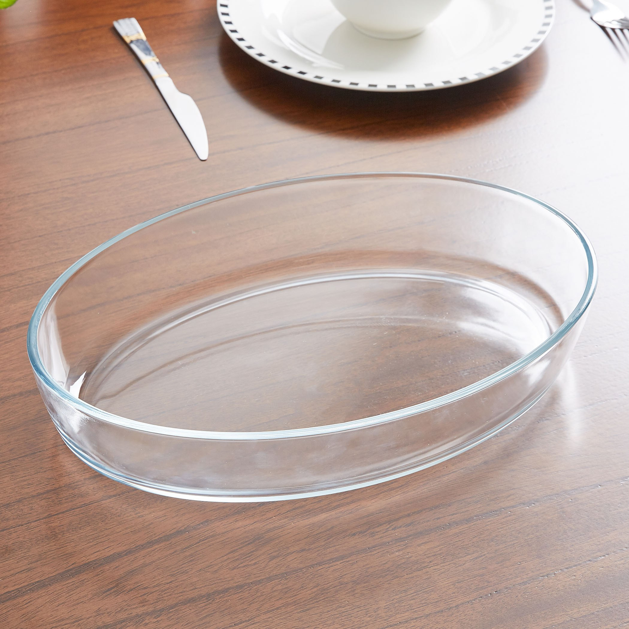 Glass Oval Baking Dish - 3.2 L-hbxkitchen-bakeware-image-1
