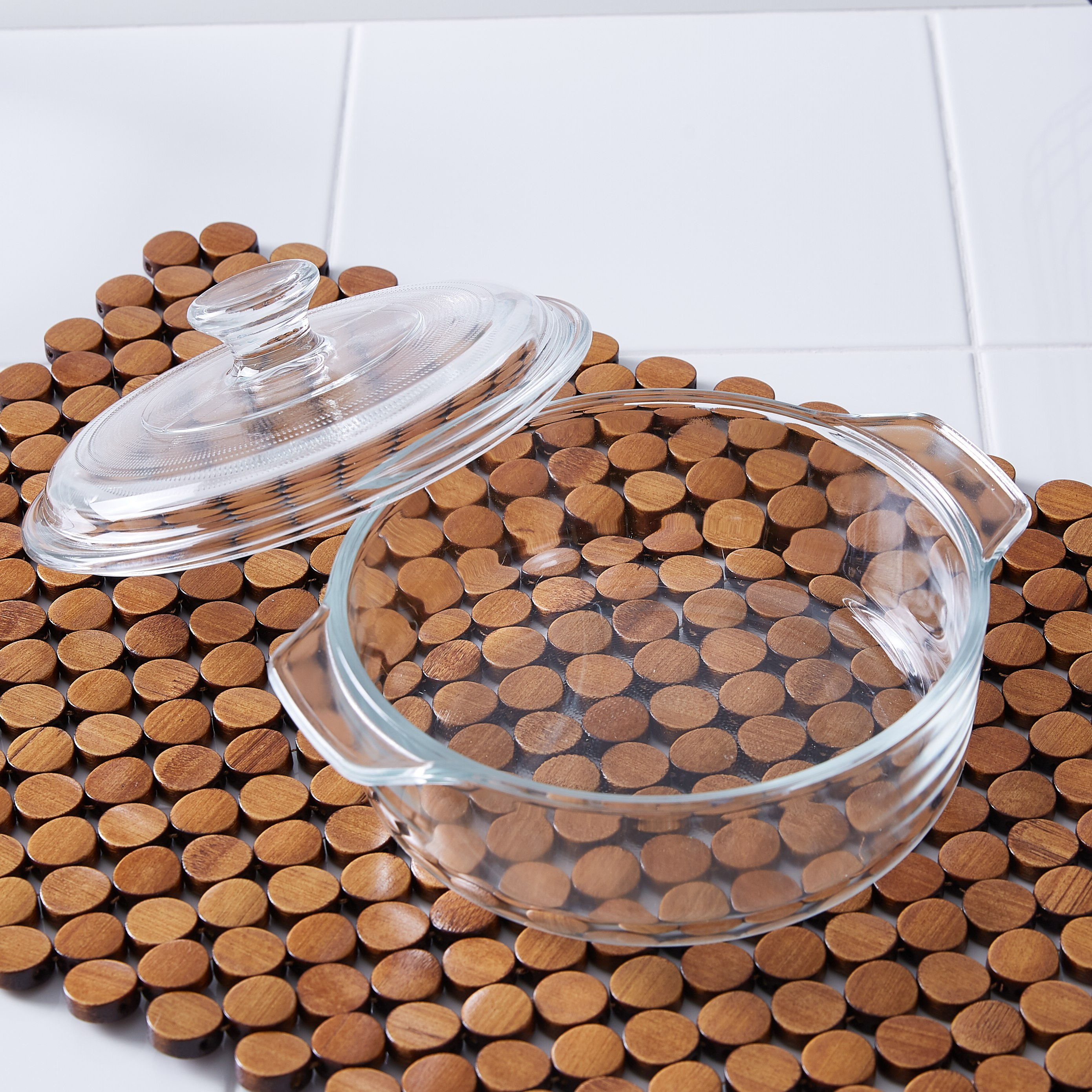 كسرولة زجاج مستديرة بغطاء - 1 لتر-hbxkitchen-bakeware-image-2