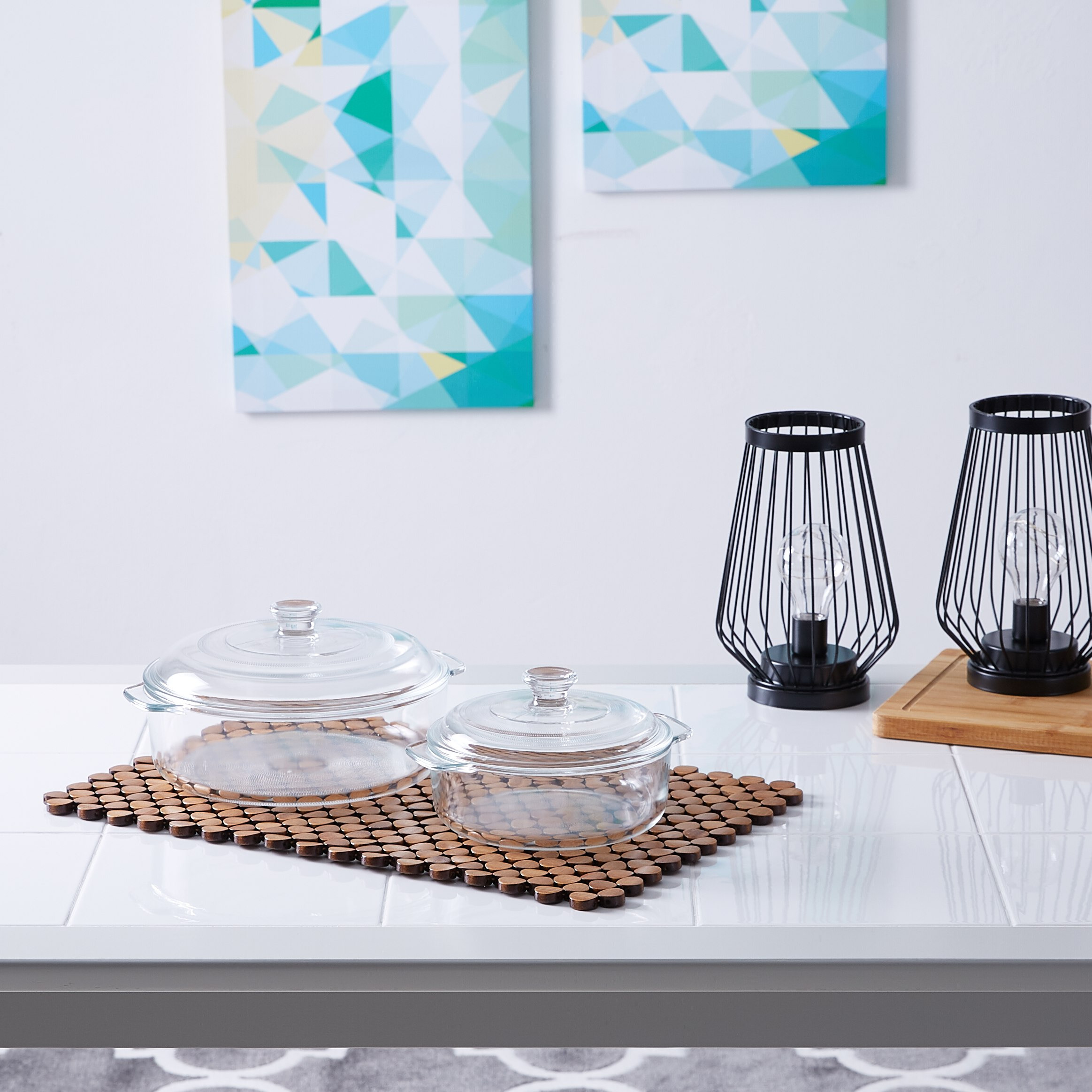 كسرولة زجاج مستديرة بغطاء - 1 لتر-hbxkitchen-bakeware-image-4