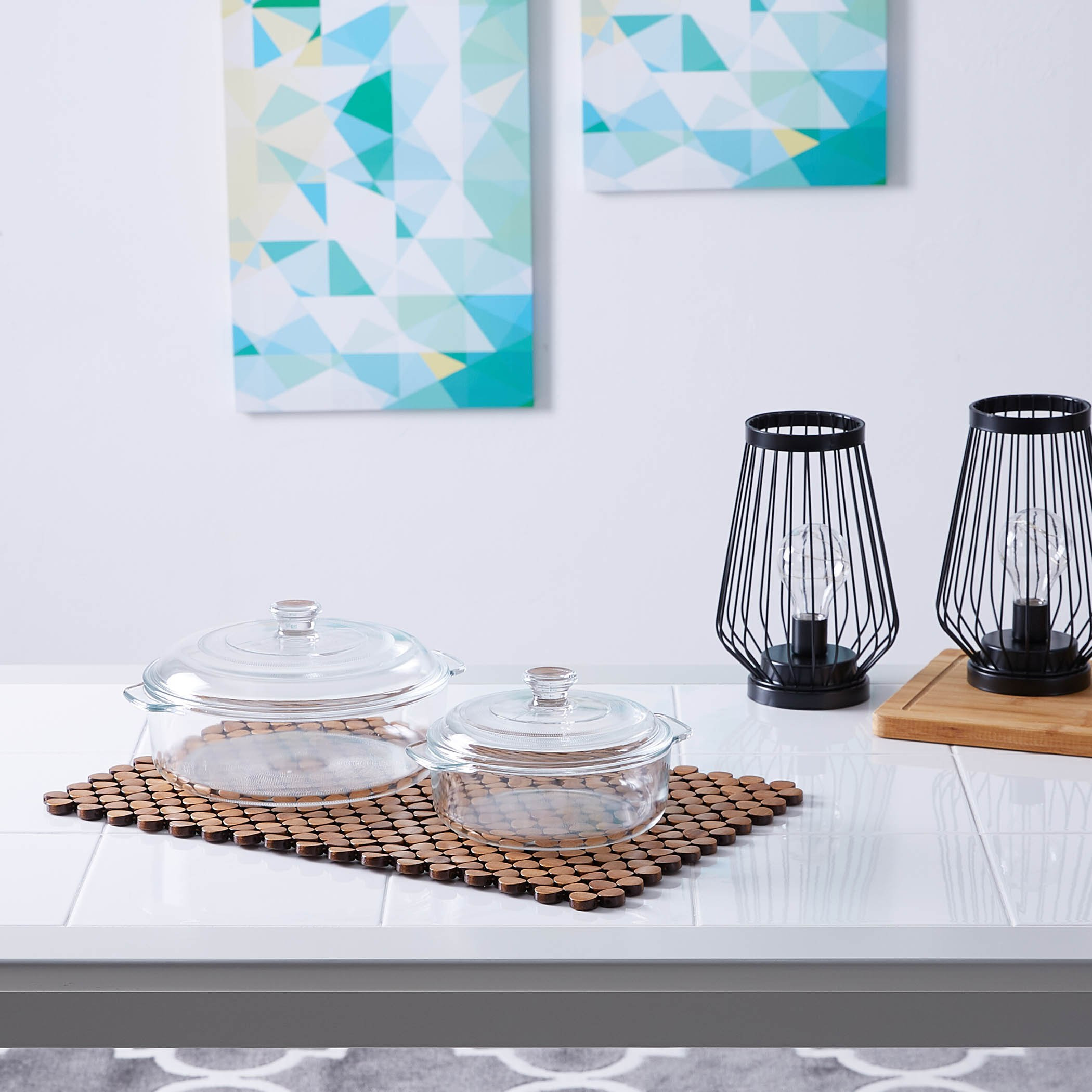 كسرولة زجاج مستديرة بغطاء - 2 لتر-hbxkitchen-bakeware-image-4