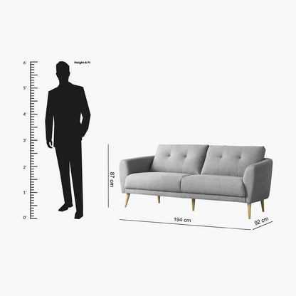 Adler 3-Seater Fabric Sofa