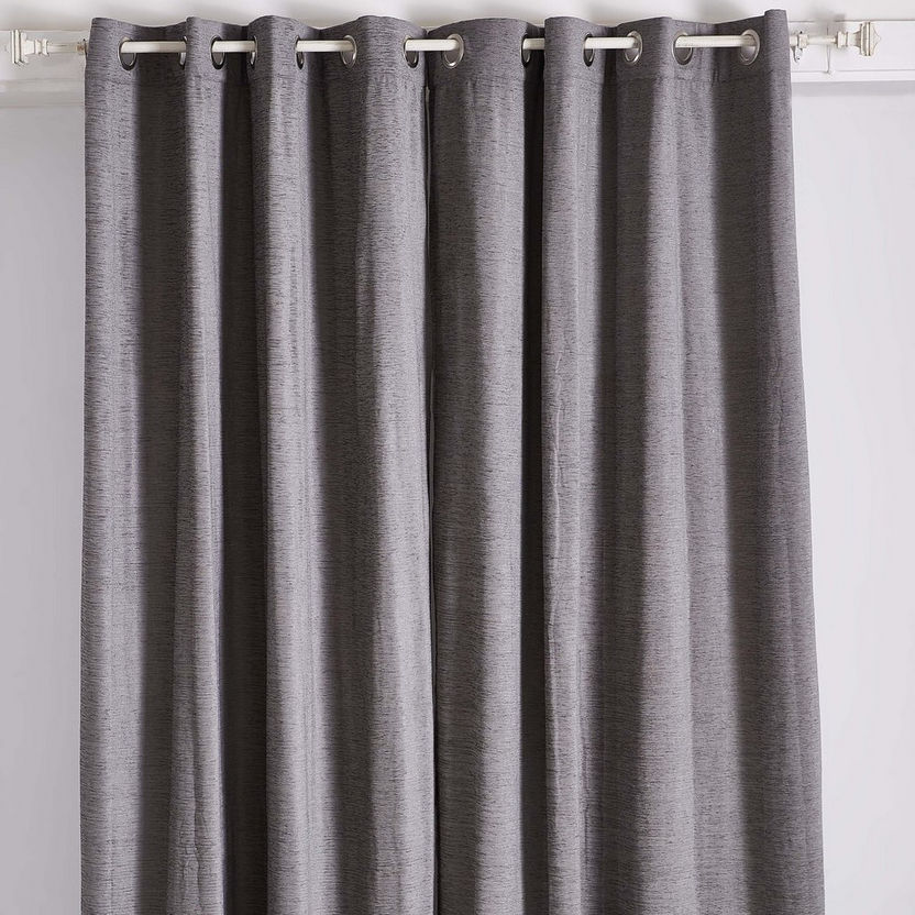 Chenille Textured Curtain Pair - 130x240 cm-Curtains-image-0