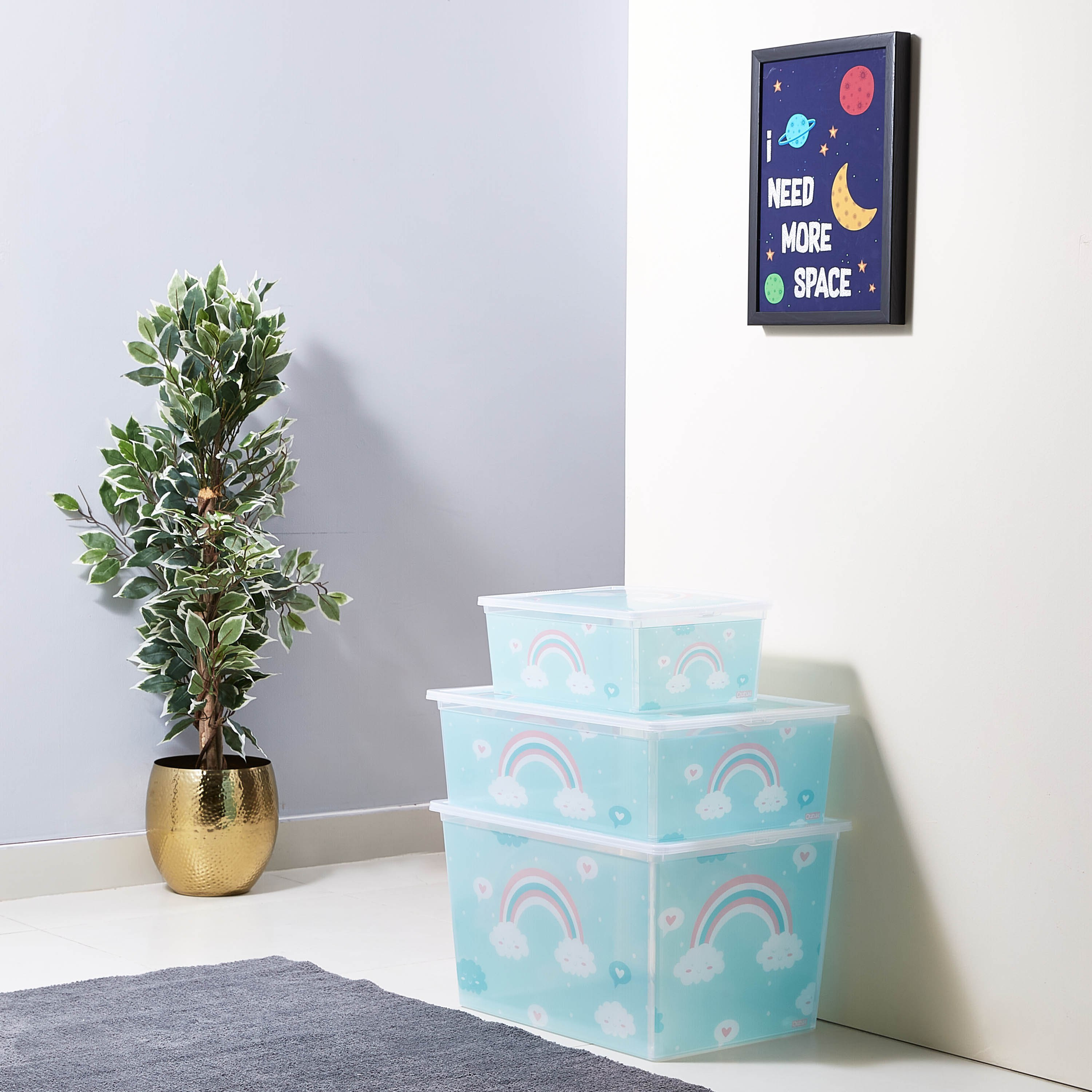 Rainbow Printed Storage Box - 50 L-hbxbedroom-bedroomaccessories-bedroomstorage-image-3