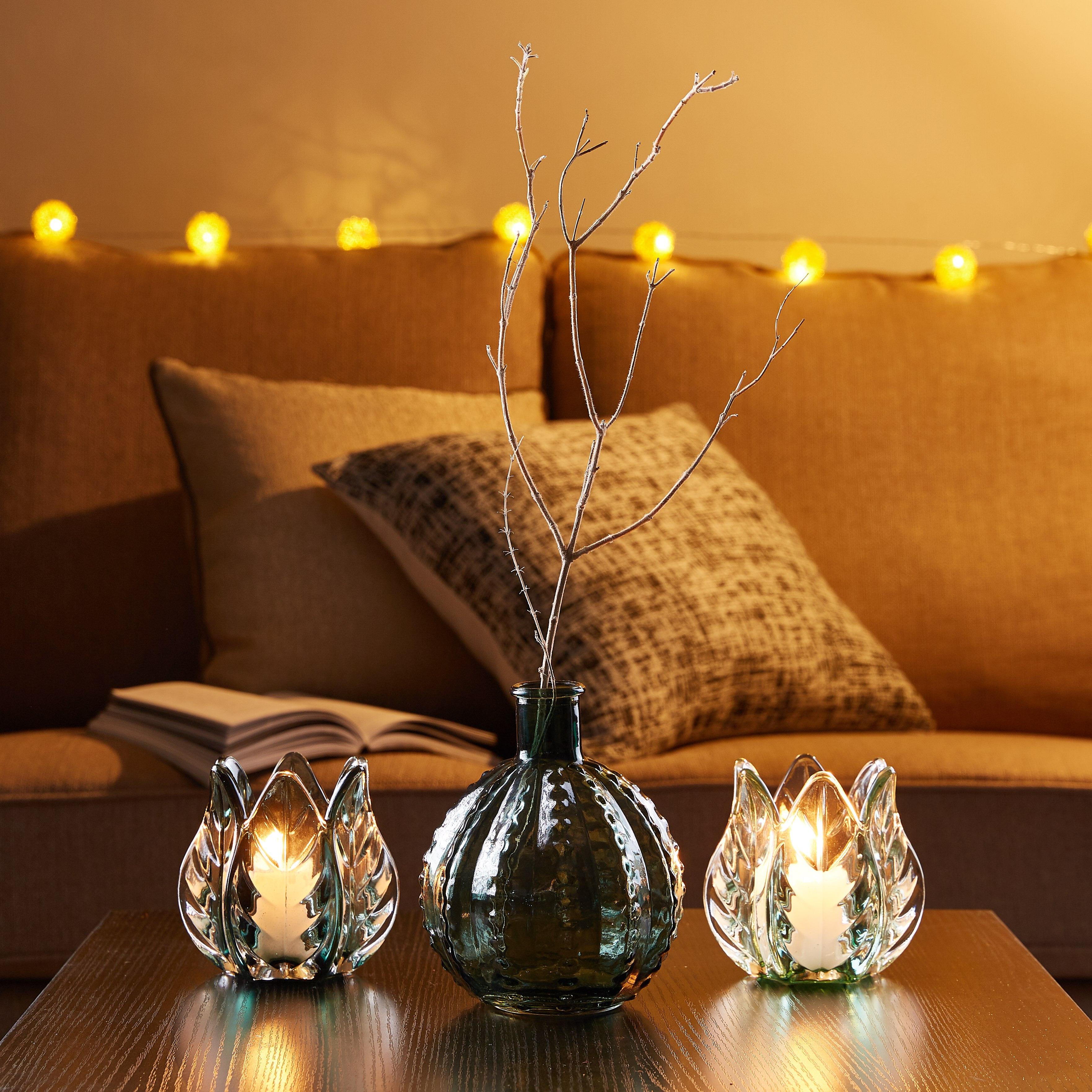 حامل شموع زجاجي على شكل ورقة شجر-hbxlivingroom-decorandaccessories-candleholders-image-4
