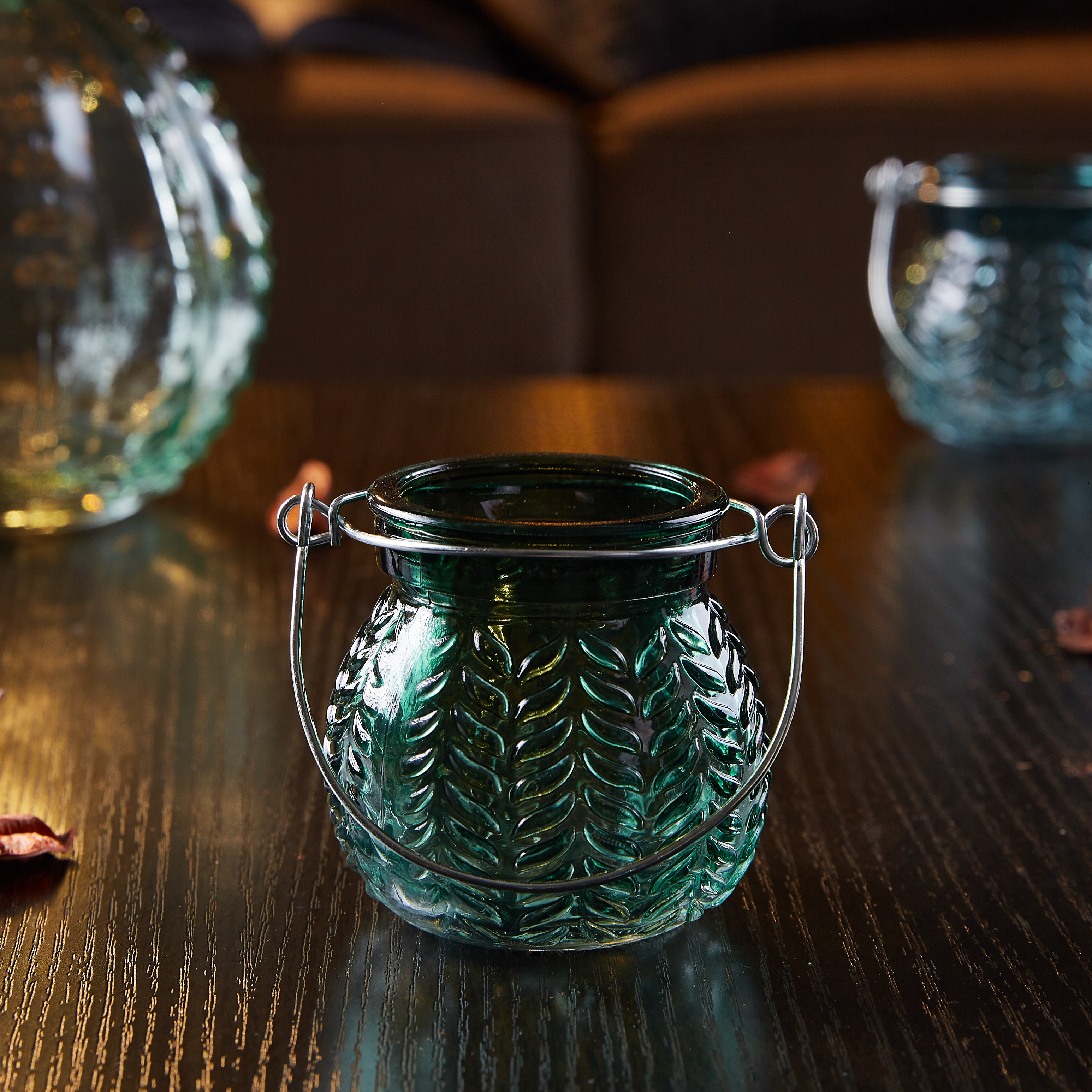 حامل شموع زجاجي مزيّن من أوبال-hbxlivingroom-decorandaccessories-candleholders-image-3