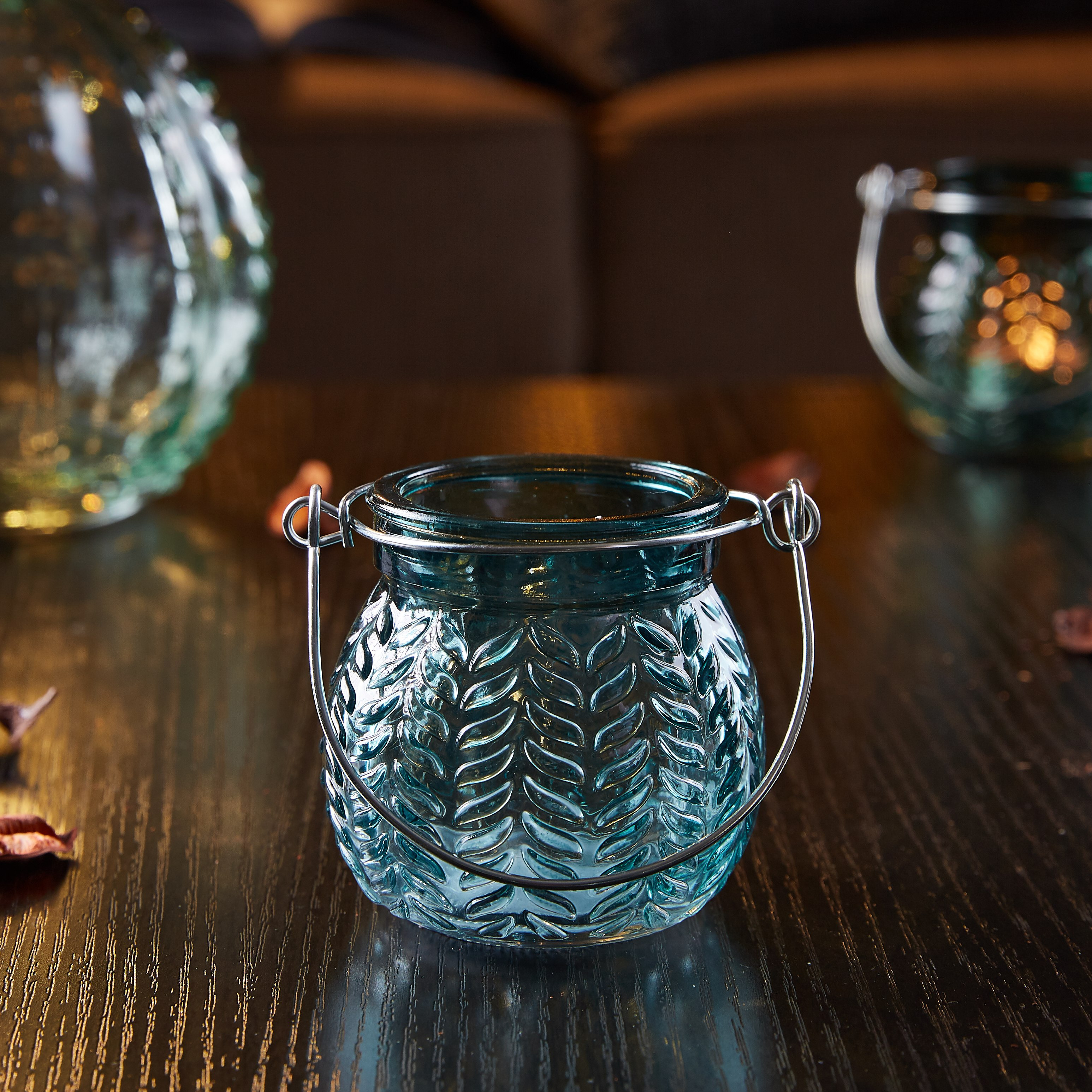 حامل شموع زجاجي مزيّن من أوبال-hbxlivingroom-decorandaccessories-candleholders-image-3
