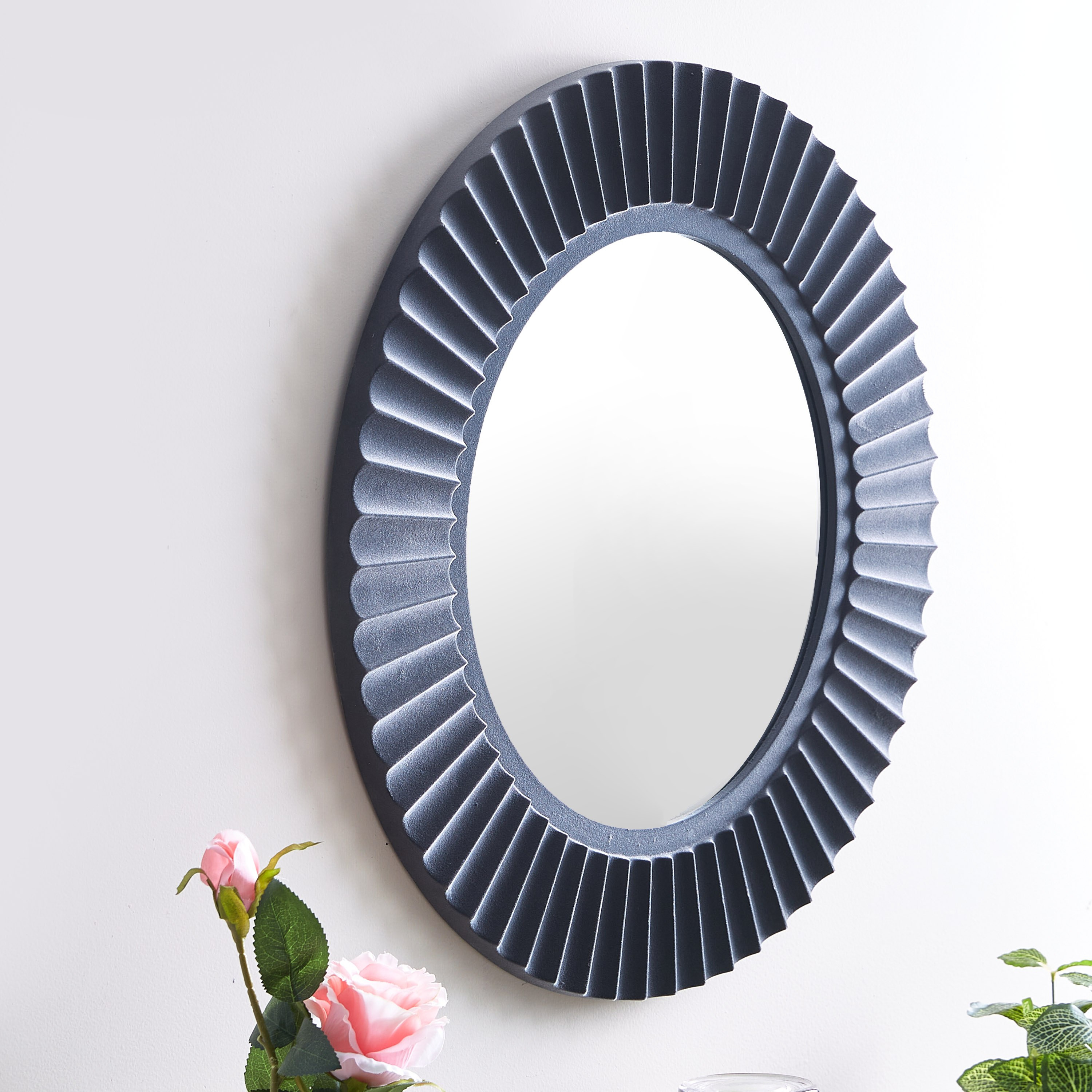 Velvetflock Decorative Wall Mirror - 63 cm-PROMO_HB_AE_B1G1_250925-image-2