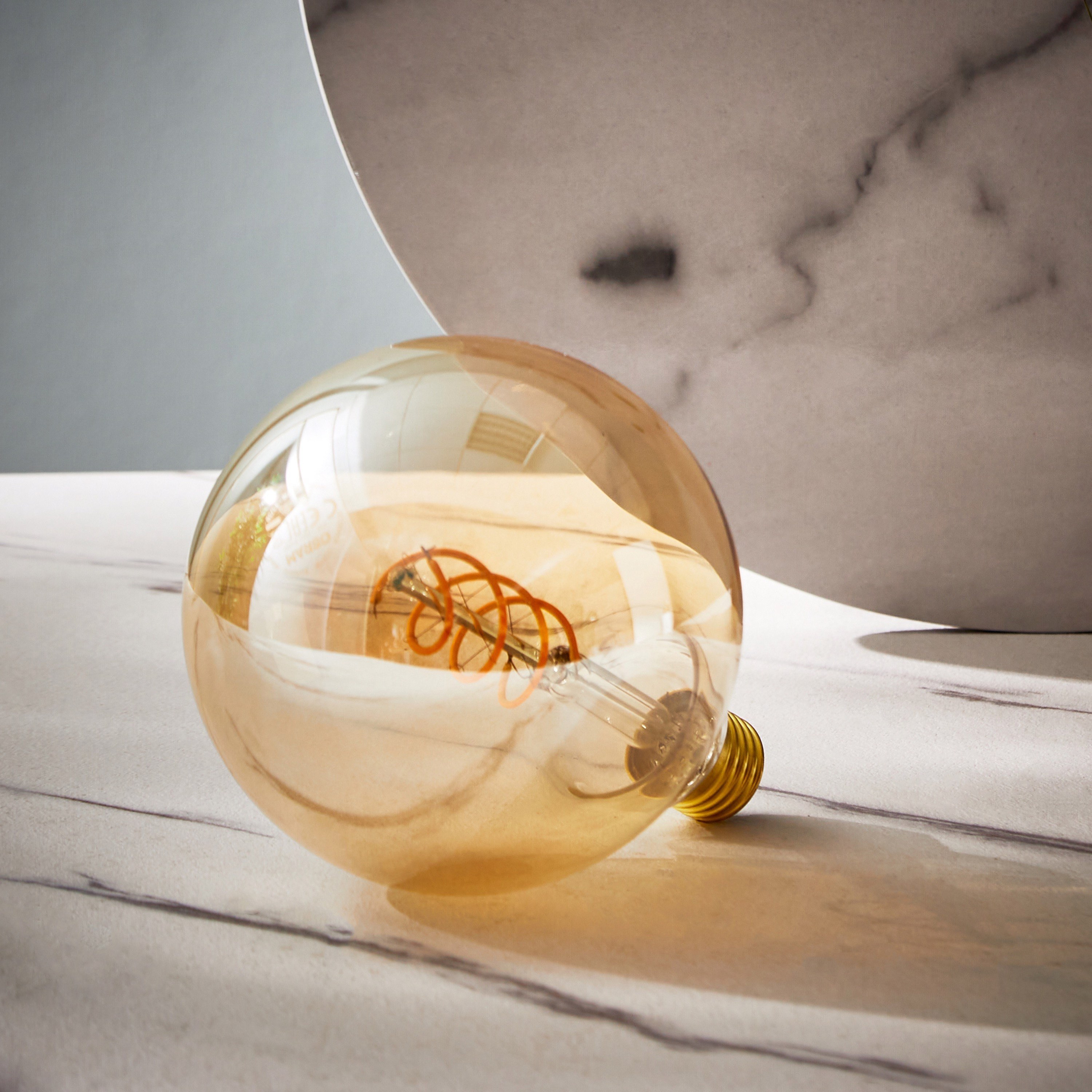 Osram Vintage LED Globe Shaped Bulb with Spiral Filament - E27 5W -hbxdiningroom-lighting-bulbs-image-2