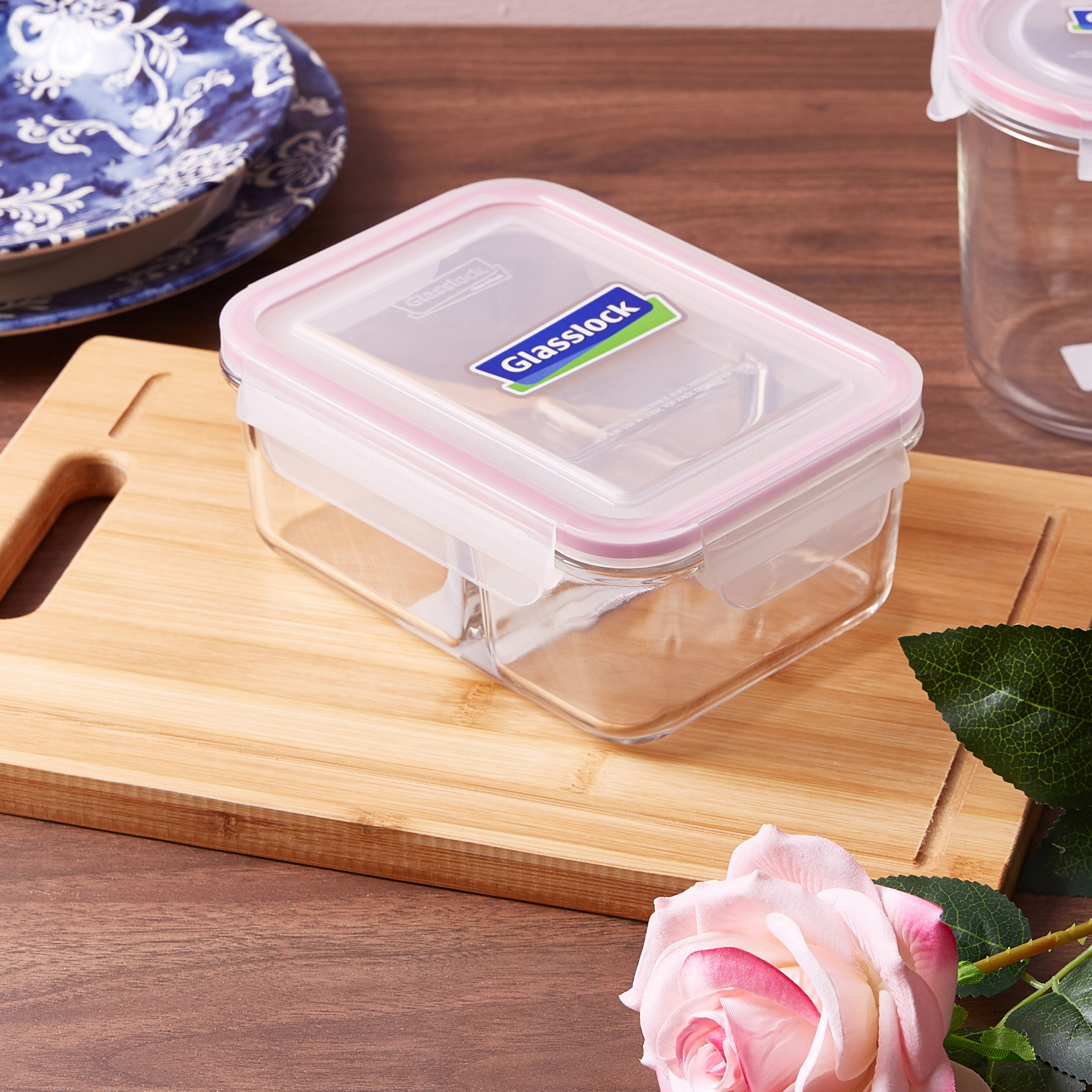 Glasslock Rectangular Glass Box with Separator - 1 L-hbxhomeware-hbxkitchen-image-1