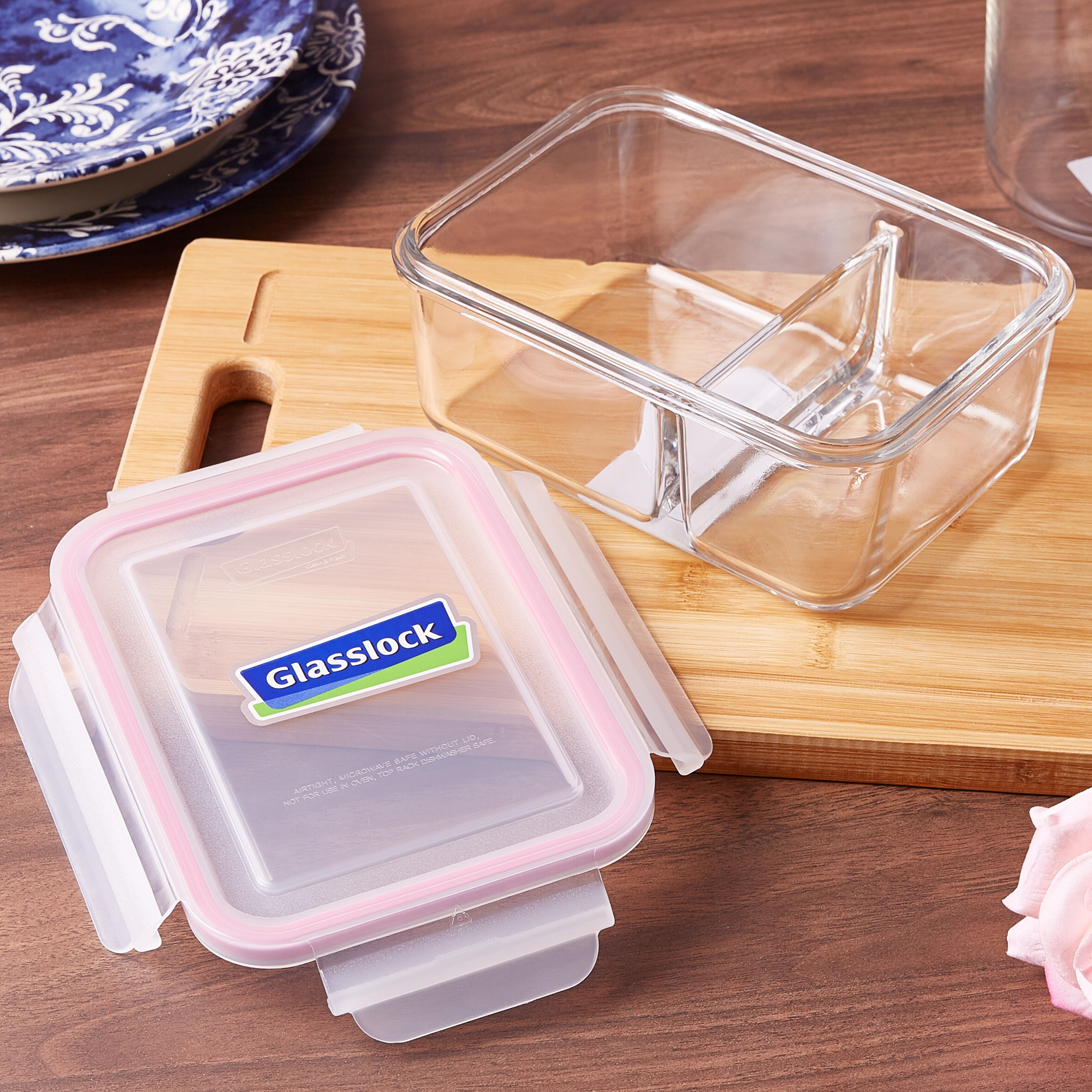 Glasslock Rectangular Glass Box with Separator - 1 L-hbxhomeware-hbxkitchen-image-2